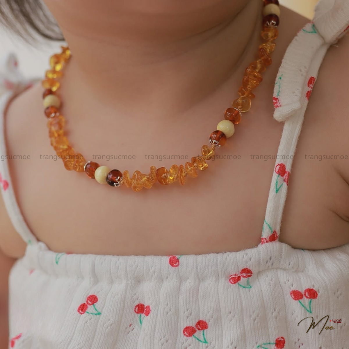 B75 - Set dây chuyền & vòng tay hổ phách dâu tằm cho bé_thumbnail_3