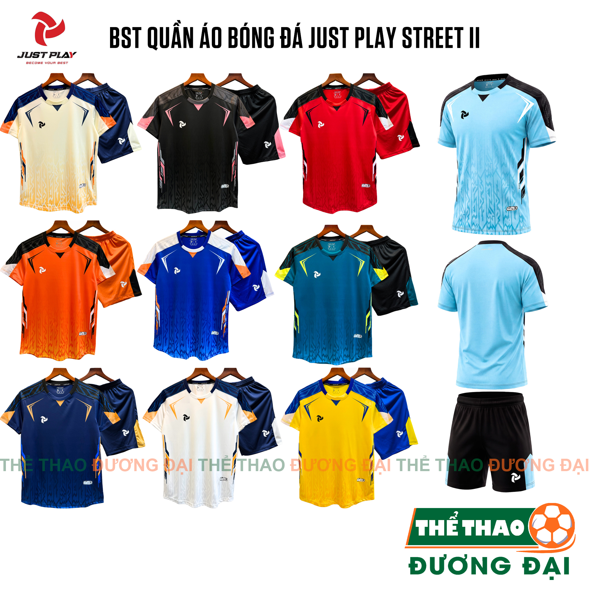 BST Quần Áo Bóng Đá Just Play Street 2 Thun Lạnh Cao Cấp Thể Thao Đương Đại