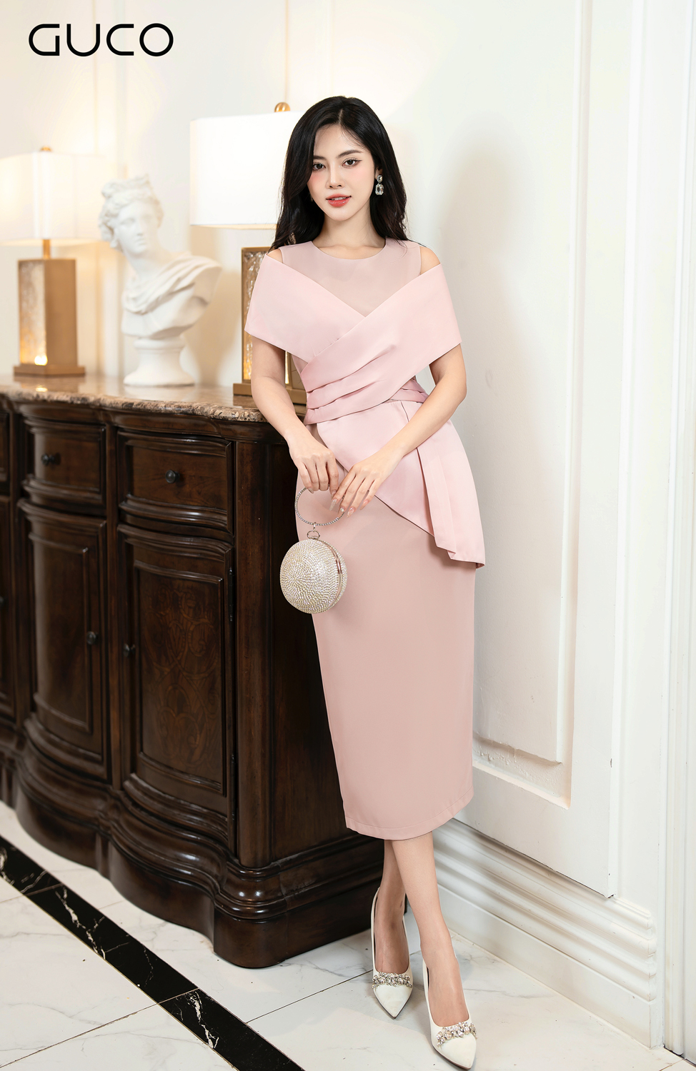 ĐẦM DỰ TIỆC THIẾT  KẾ HỞ VAI - HỒNG D10026HONG_thumbnail_4