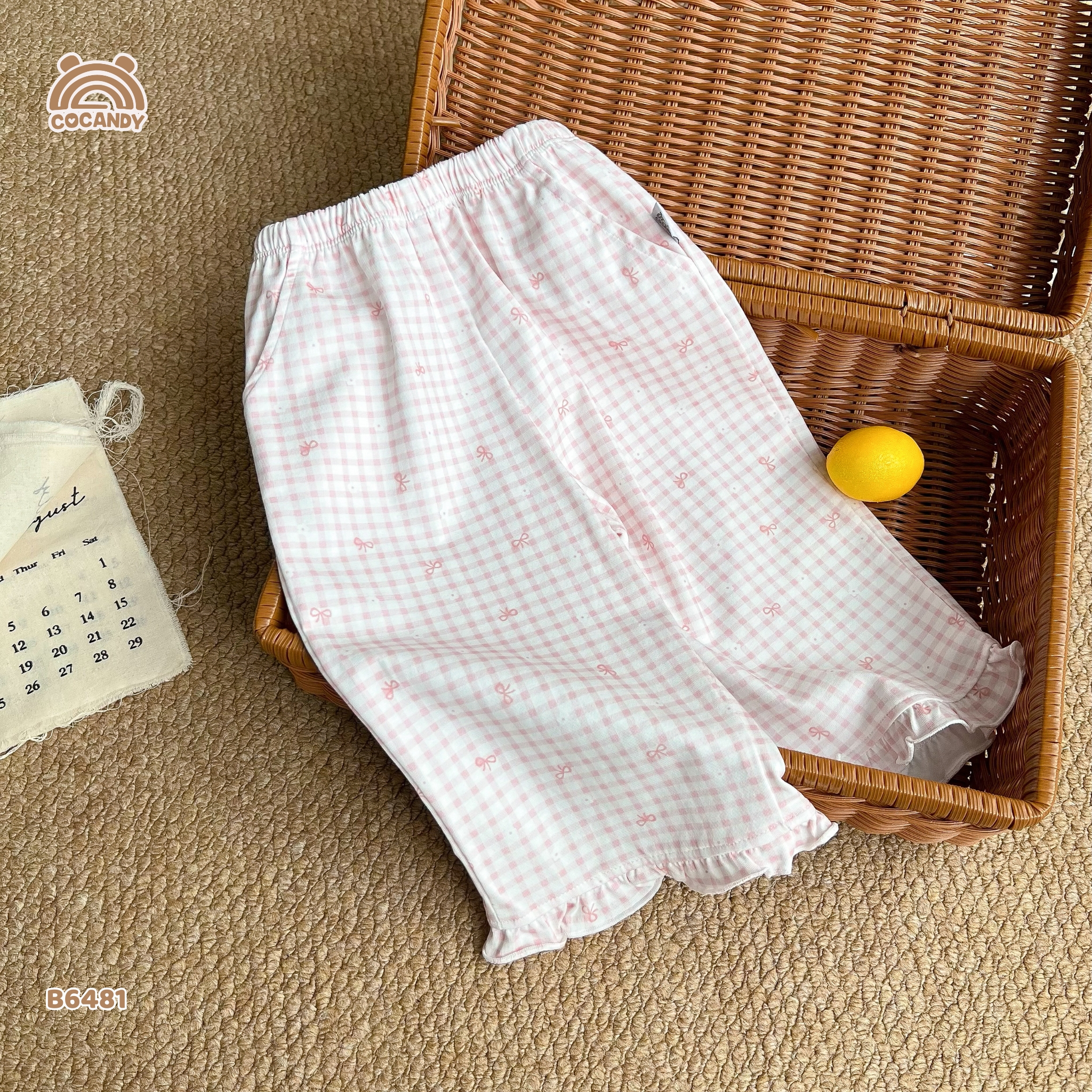 Bộ dài pijama HỒNG caro hoa nơ_thumbnail_3