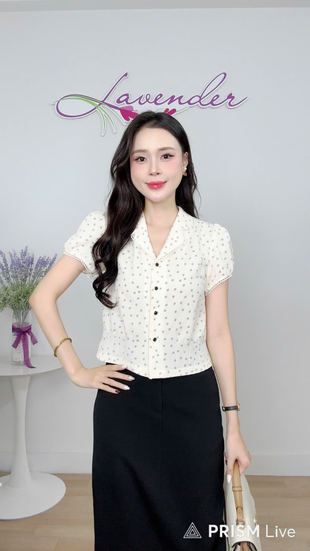 Áo sơ mi hoa thị cổ ve lé zen A4276
