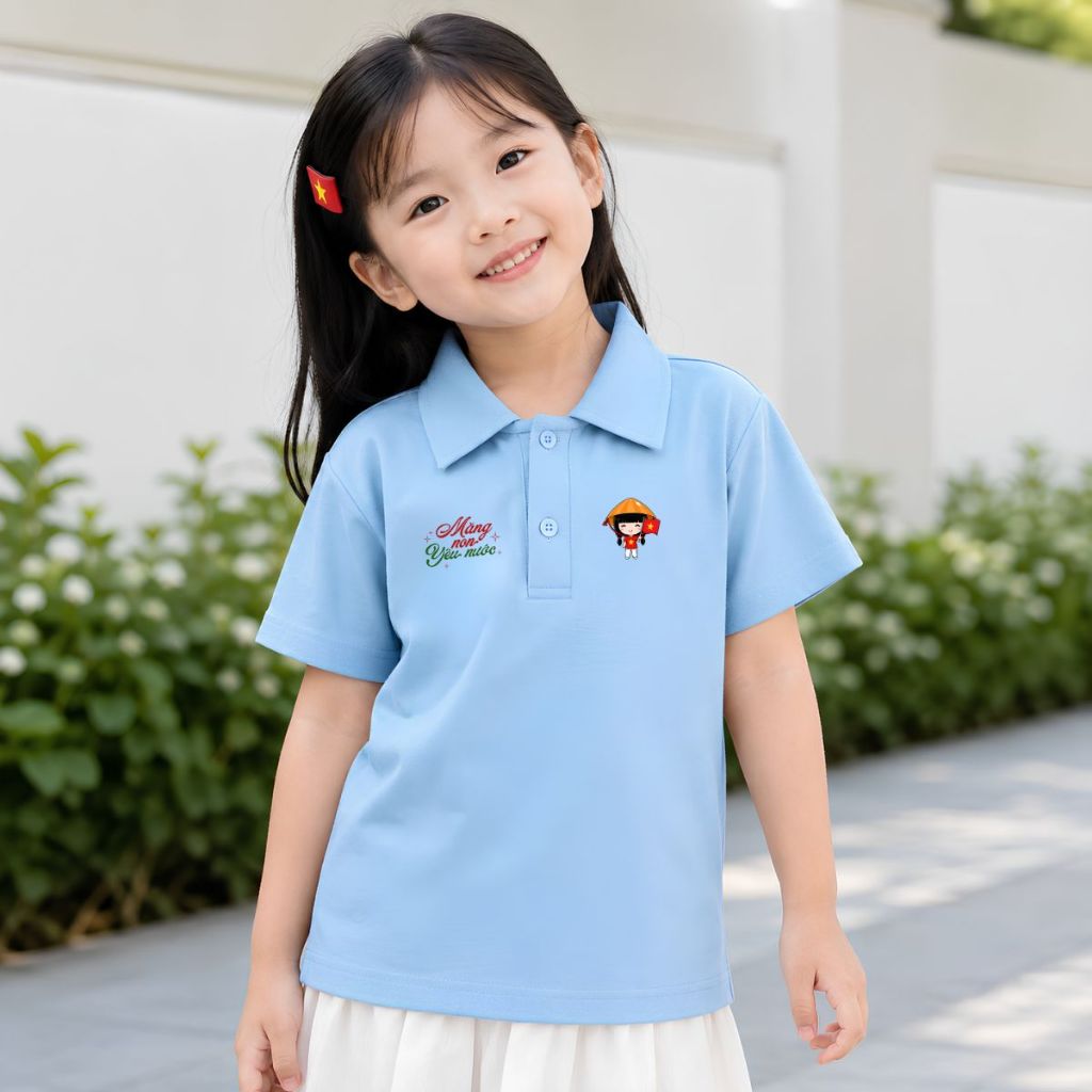 Áo polo cho bé trai và bé gái hình Măng non yêu nước - Loza Mã: PL006_thumbnail_7