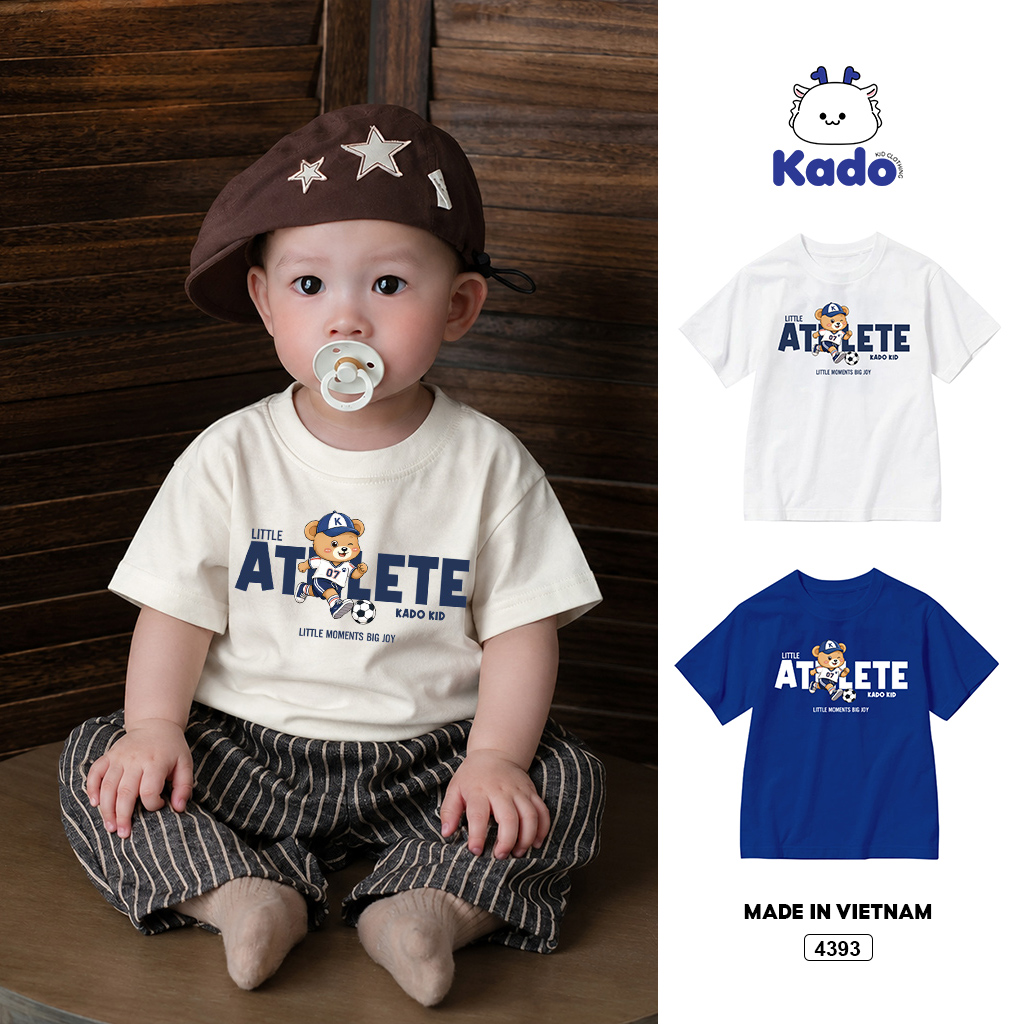 Áo thun bé trai form rộng little athlete tay ngắn Kado 4393