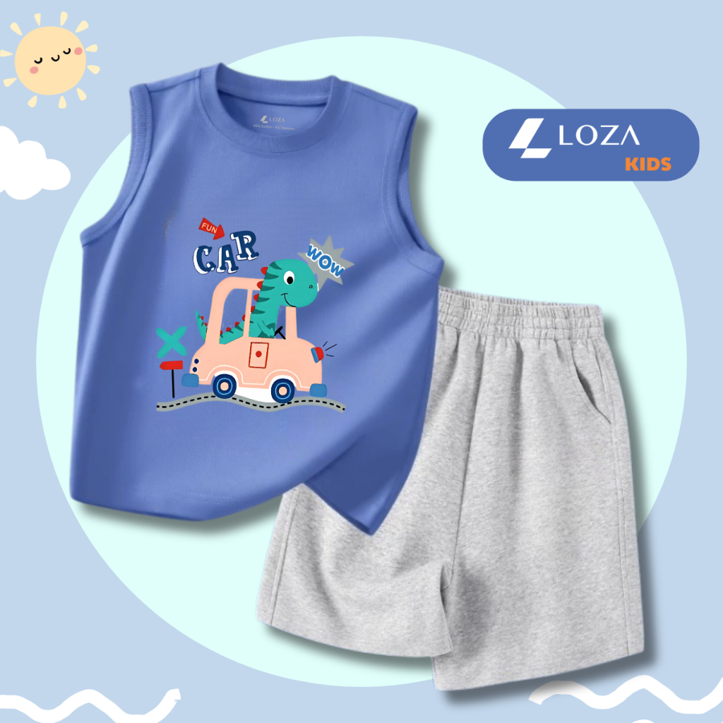 [XẢ KHO BỘ BA LỖ] Bộ ba lỗ cho bé trai nhiều mẫu lẻ size từ 15-40kg - Quần áo bé trai - Loza Kids XABL01_thumbnail_11