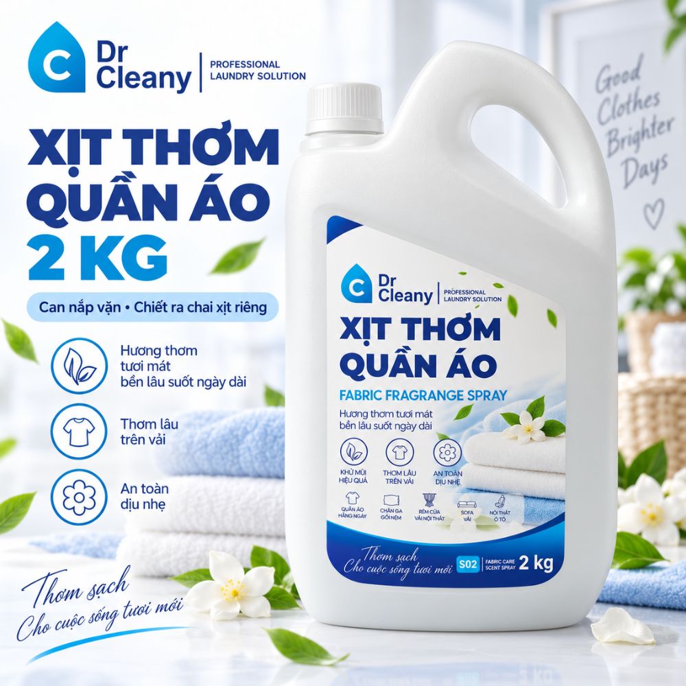 Nước xịt thơm quần áo Dr Cleany 2kg cho tiệm giặt_thumbnail_2
