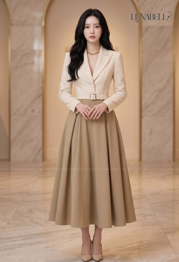 Váy vest dài tay MELANA màu BE_thumbnail_1