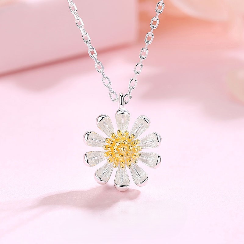 Dây Chuyền Bạc S925 Mẫu Hoa Cúc Họa Mi Trẻ Trung Xinh Xắn HTT038_thumbnail_3