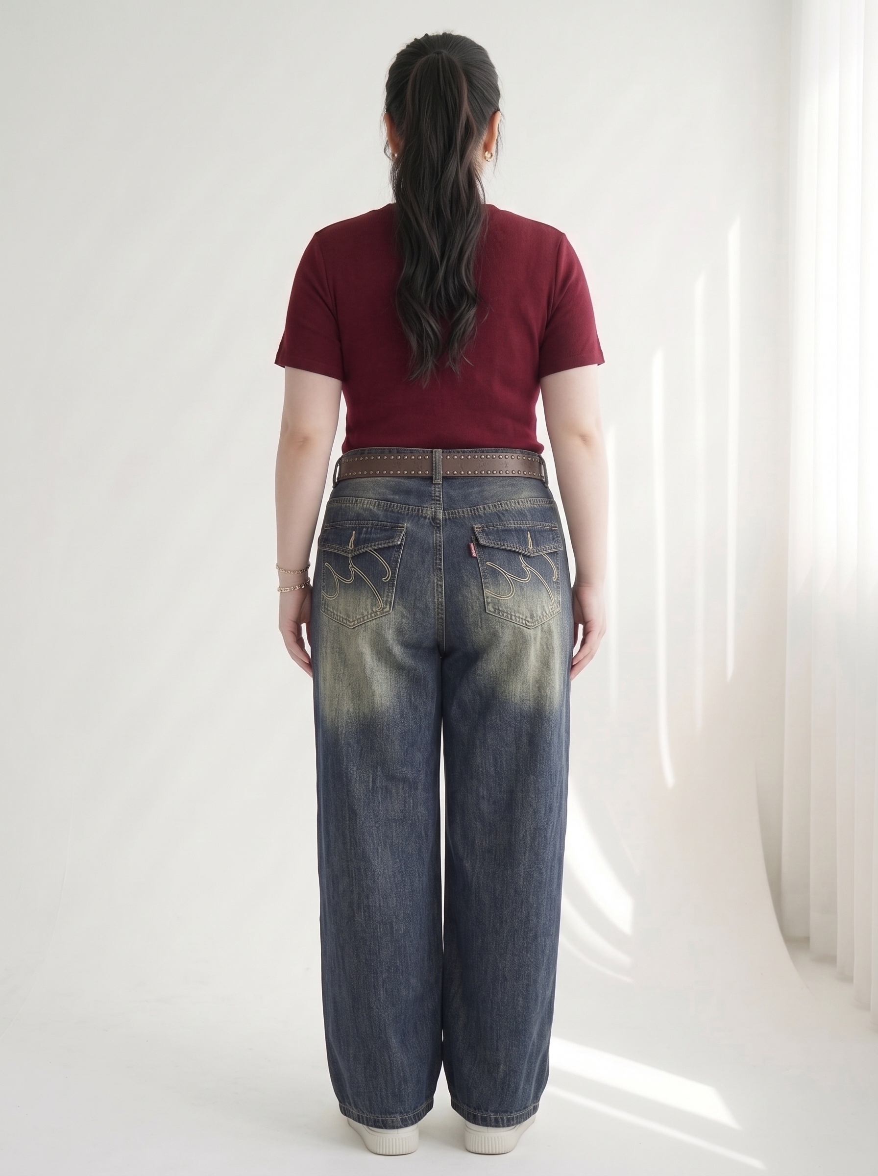 Quần Jean Boy Thụng Túi Hộp Thêu Bigsize Dáng Rộng - Xanh Đậm, Xanh Nhạt - Vừa 55–90kg - T-QJ627_thumbnail_2