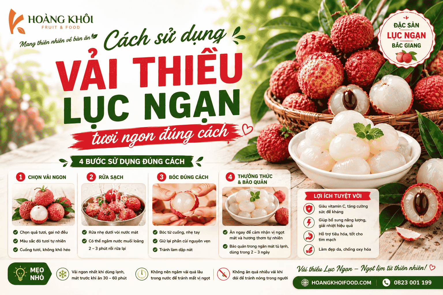 Cách sử dụng vải thiều Lục Ngạn tươi ngon đúng cách