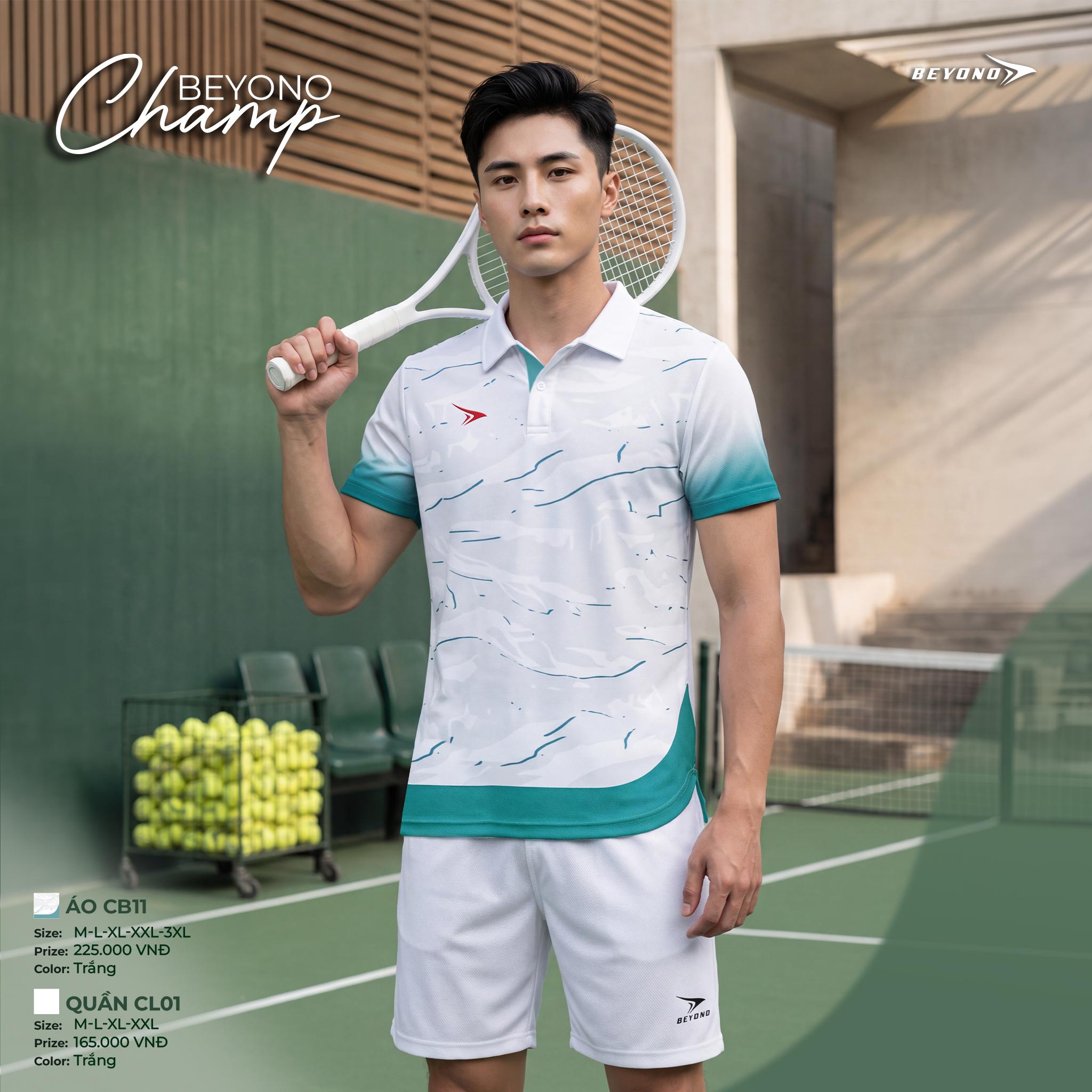 BST Áo Thể Thao Cổ Polo Beyono Champ CB11 Vải AirWeave Thoáng Khí Thể Thao Đương Đại