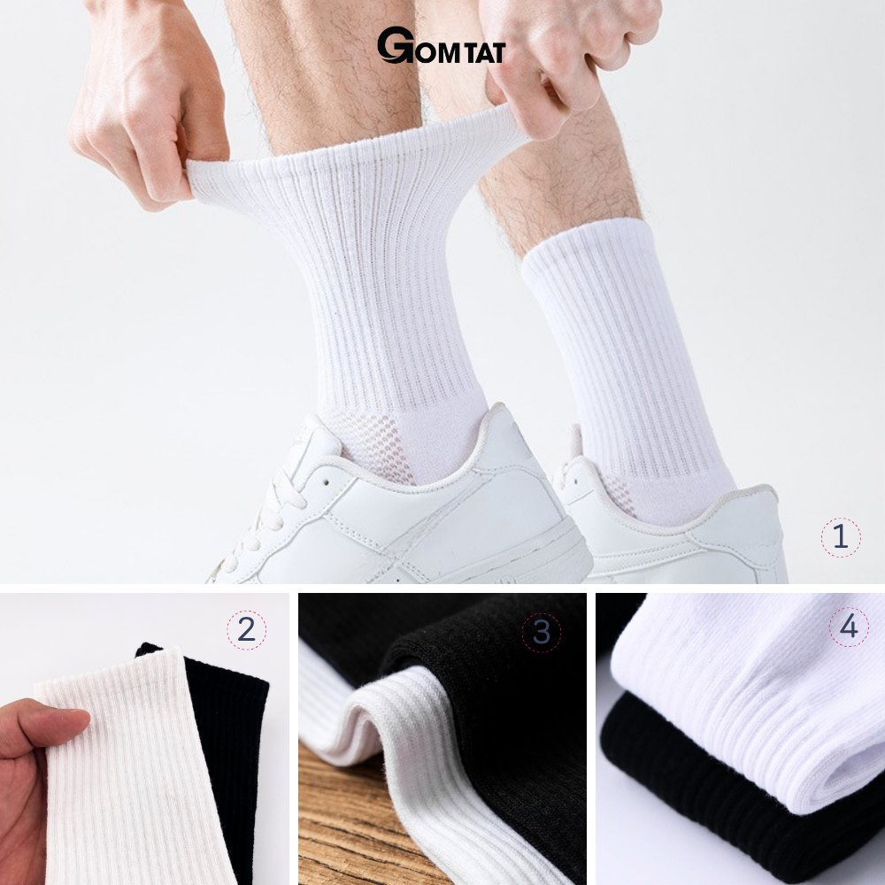 Combo tất cổ trung nam nữ GOMTAT chất liệu cotton cao cấp, thiết kế mặt lưới thoáng khí - STA-KLB_thumbnail_5