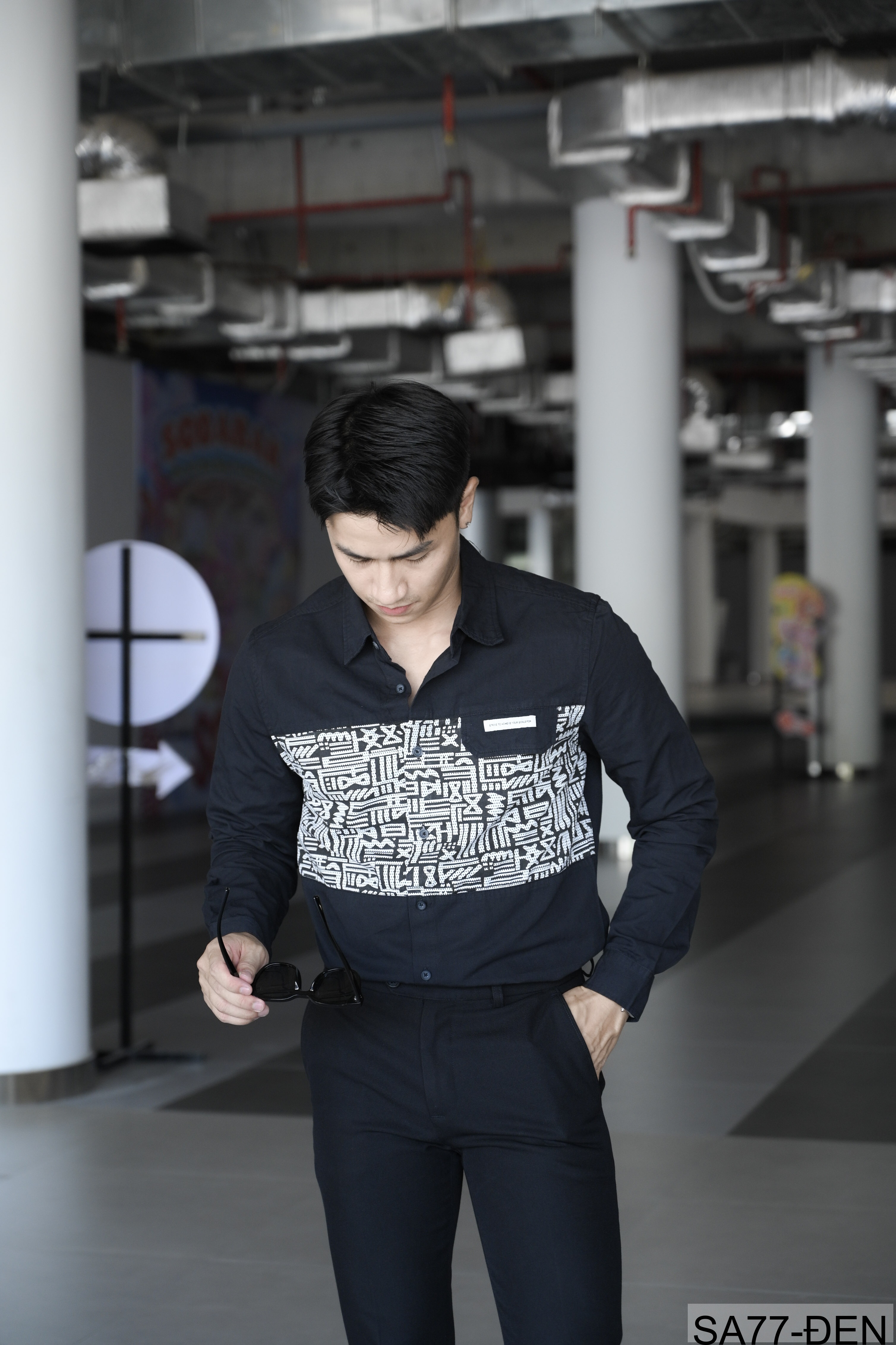 SA77 - Áo sơ mi nam dài tay phong cách Nhật, chất cotton 100%, form rộng thoải mái, họa tiết nghệ thuật độc đáo_thumbnail_12