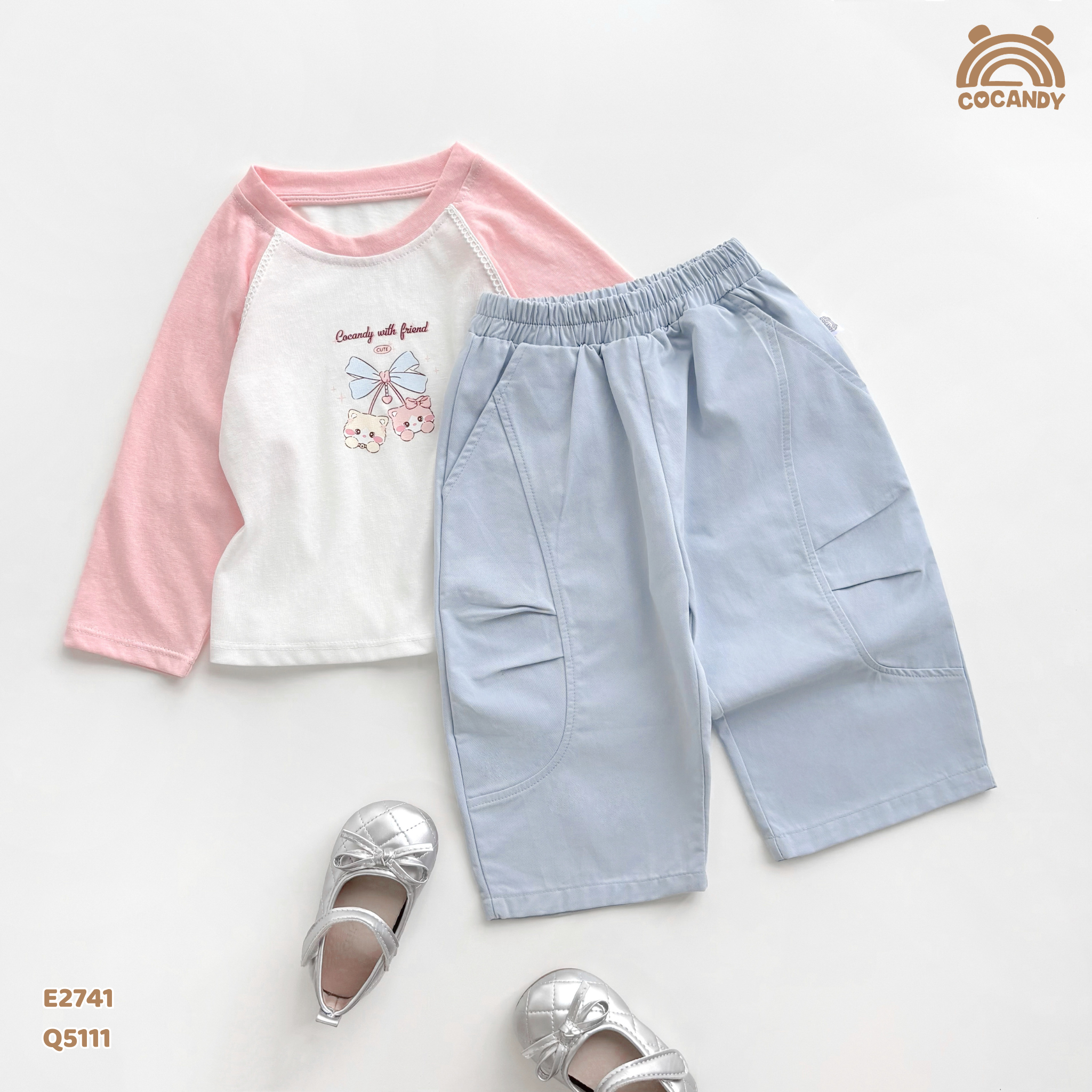 Quần dài thô XANH can ống xếp li