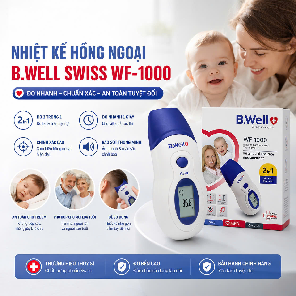 Nhiệt Kế Hồng Ngoại BWell Swiss