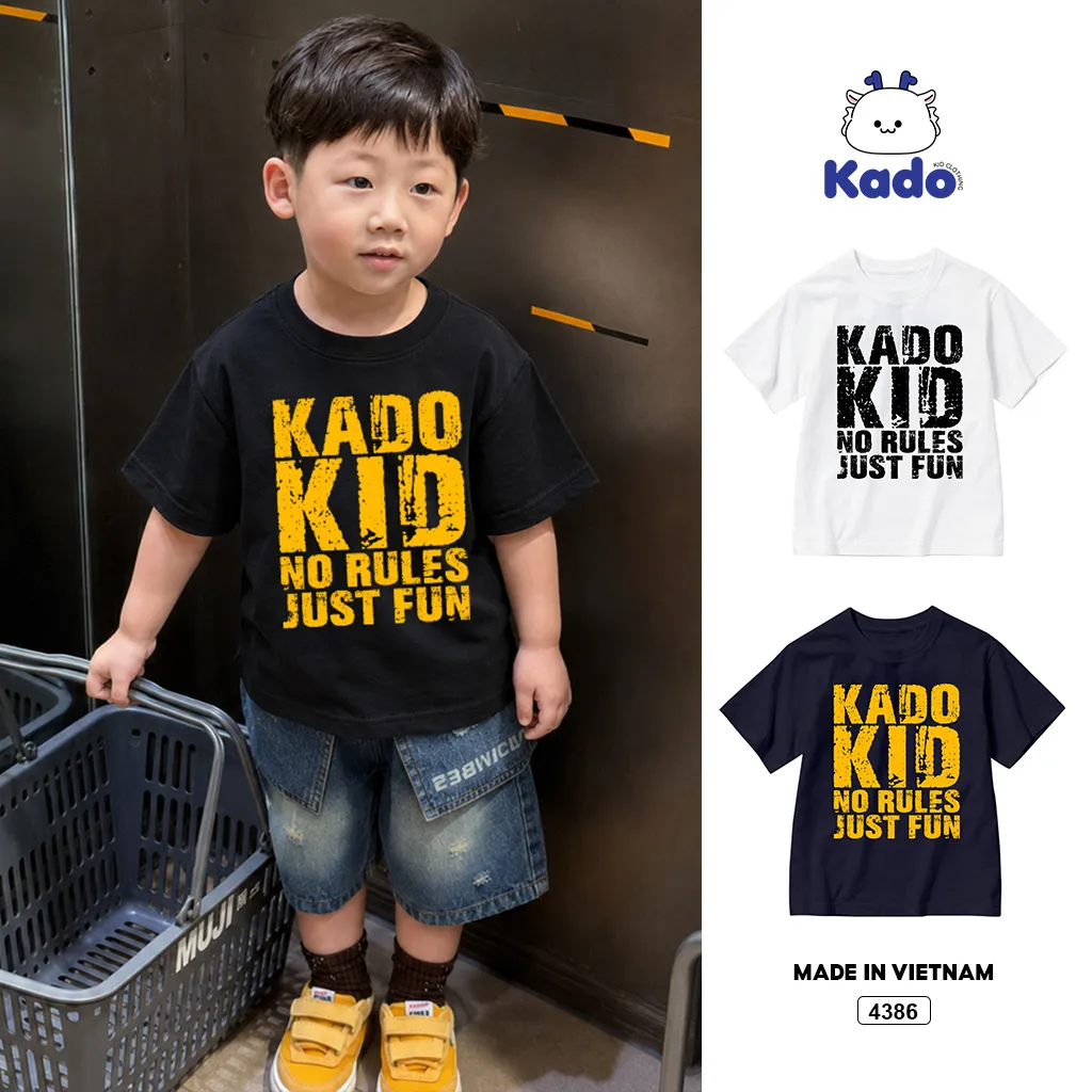 Áo thun bé trai Hàn Quốc no rules cá tính Kado 4386