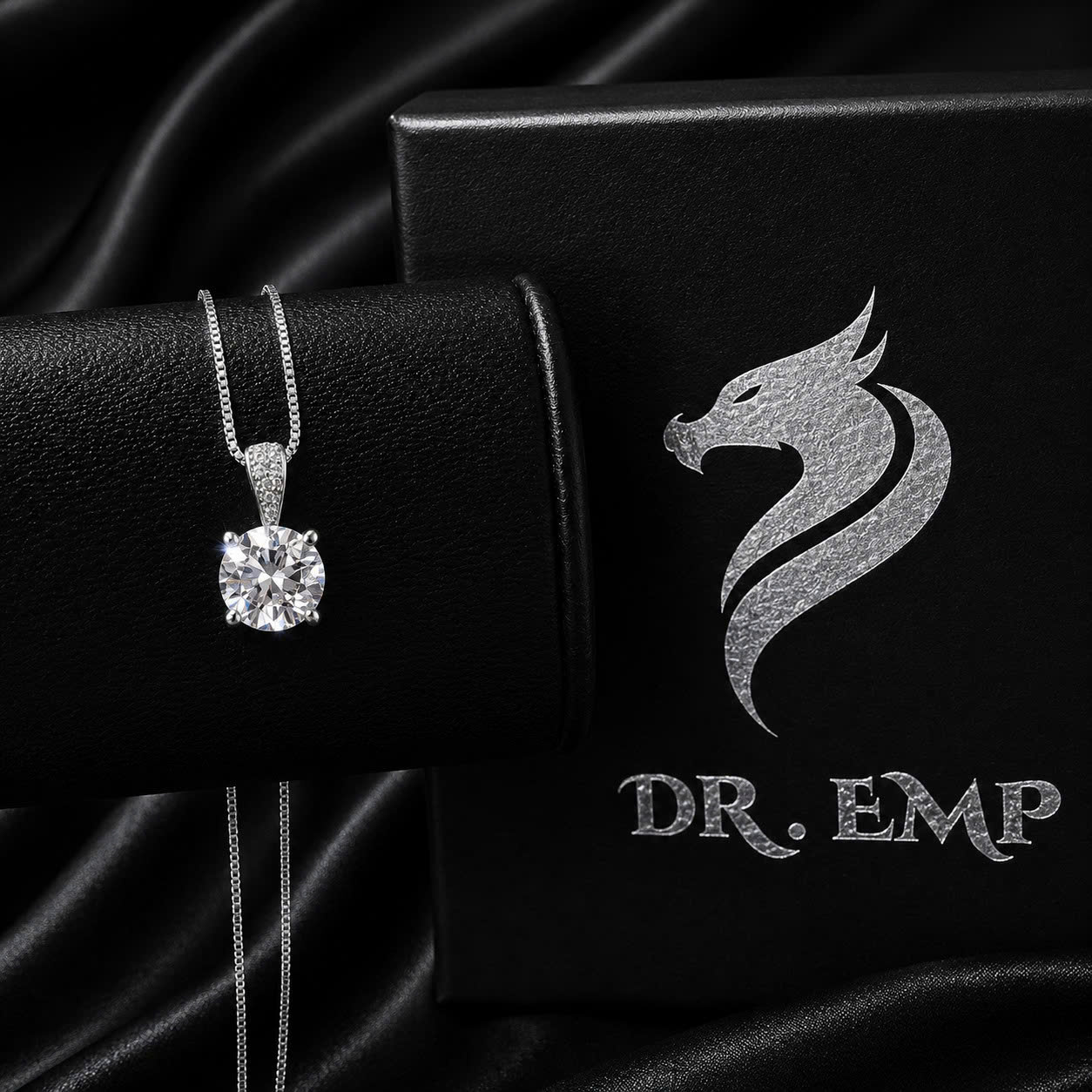 Vòng cổ bạc xi kim dây mảnh charm đá to