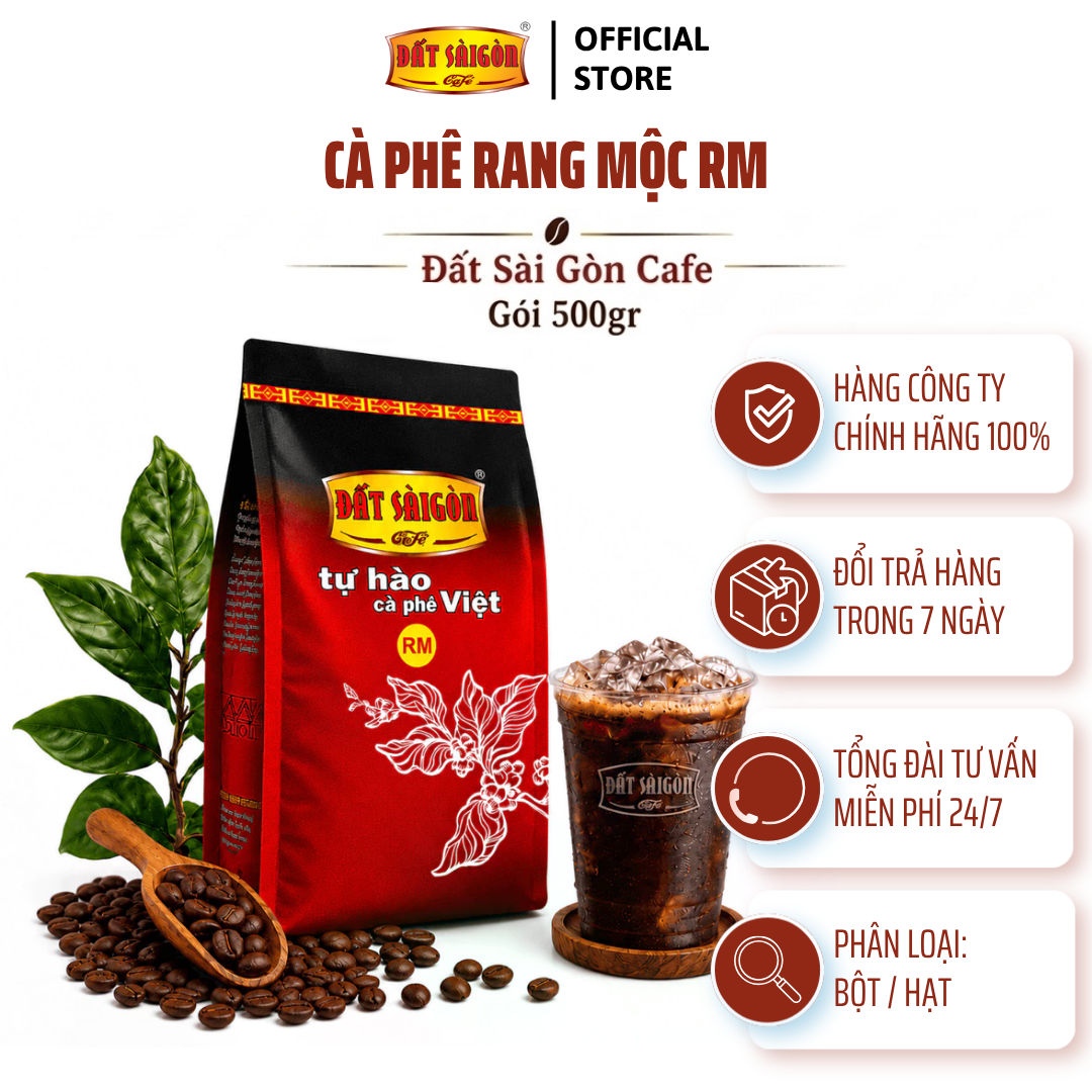 RM- 500g Cafe Ro + Moka Dành Cho Quán Café Pha Máy Tạo Lớp Crema Dầy Vàng Óng_thumbnail_3