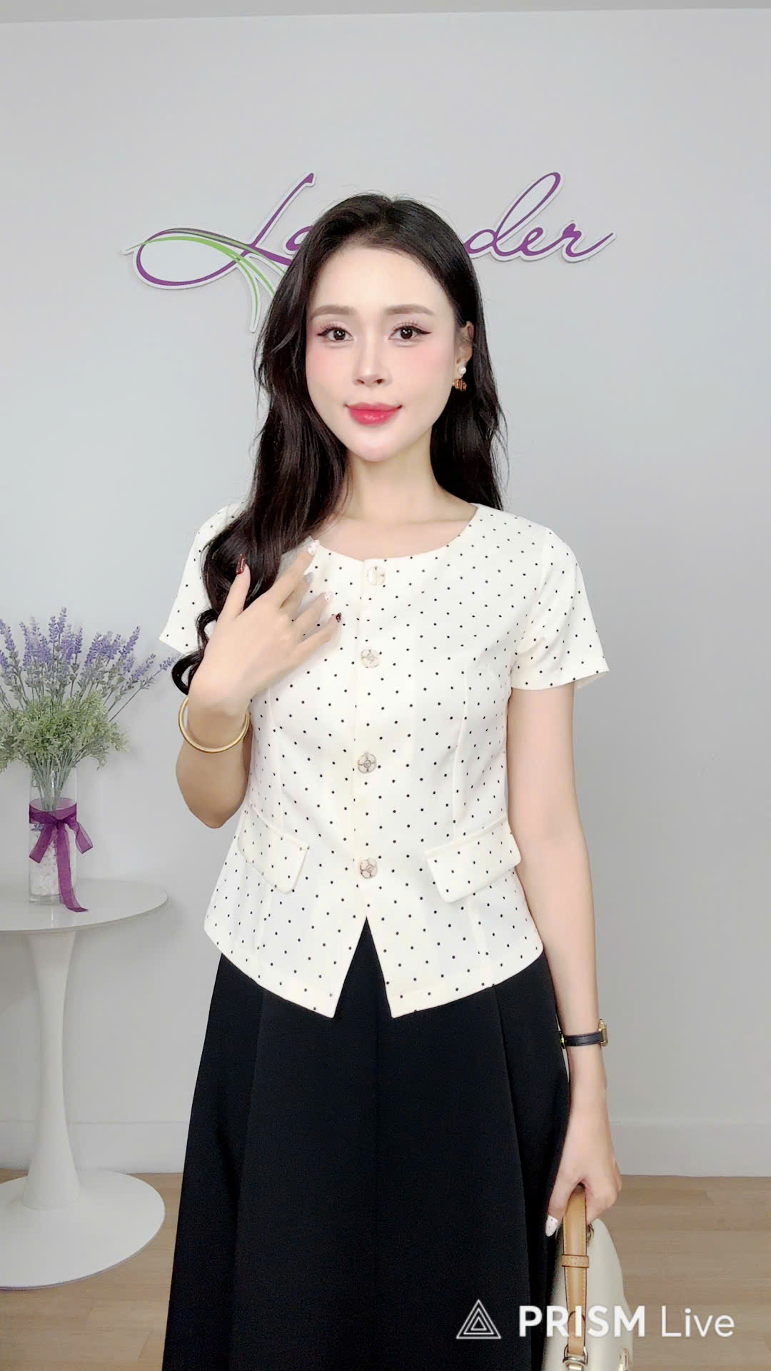 Áo sơ mi chấm bi nhí A4279