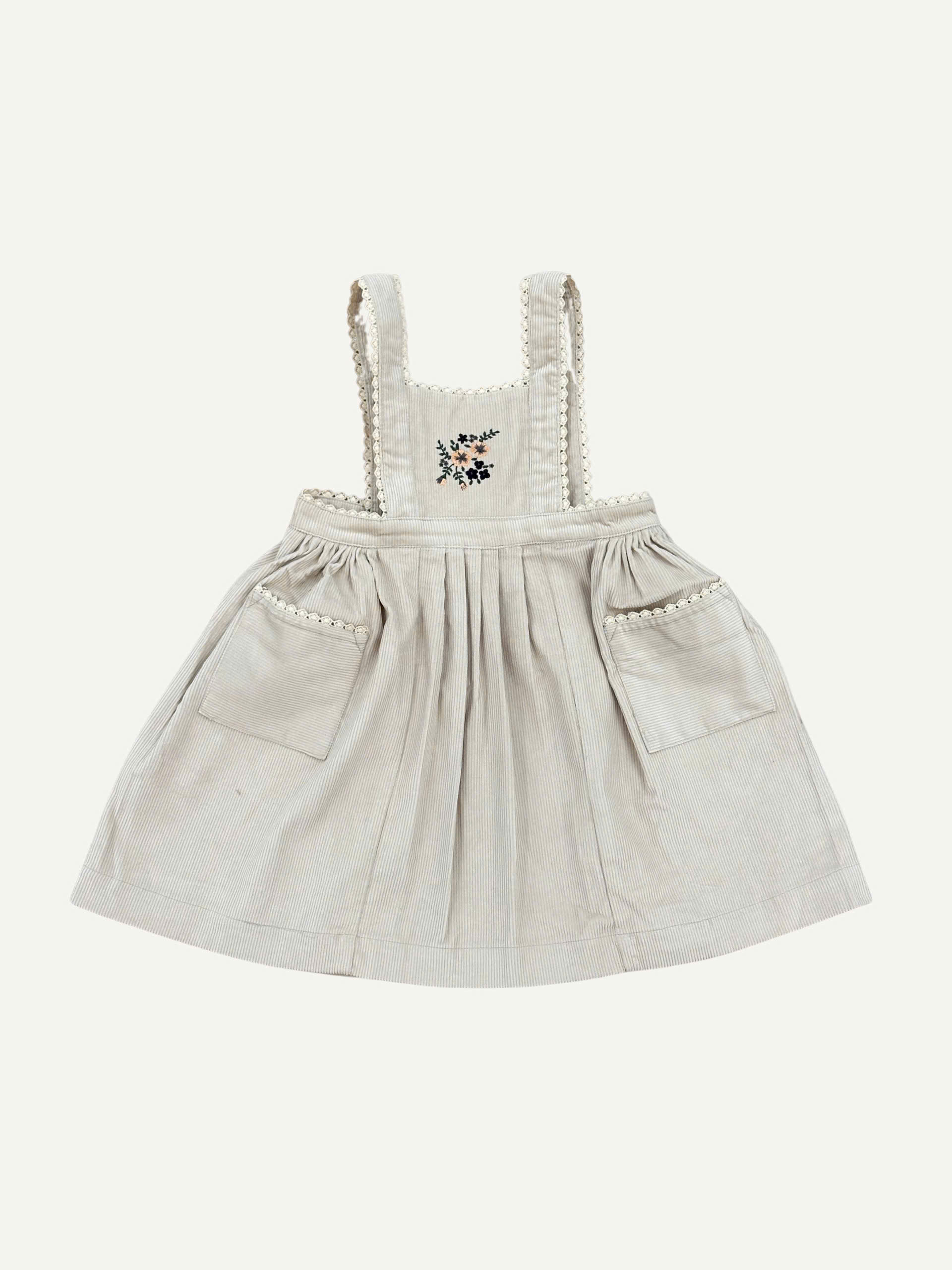 Daphne Embroidery Cord Dress (Váy Yếm Nhung)