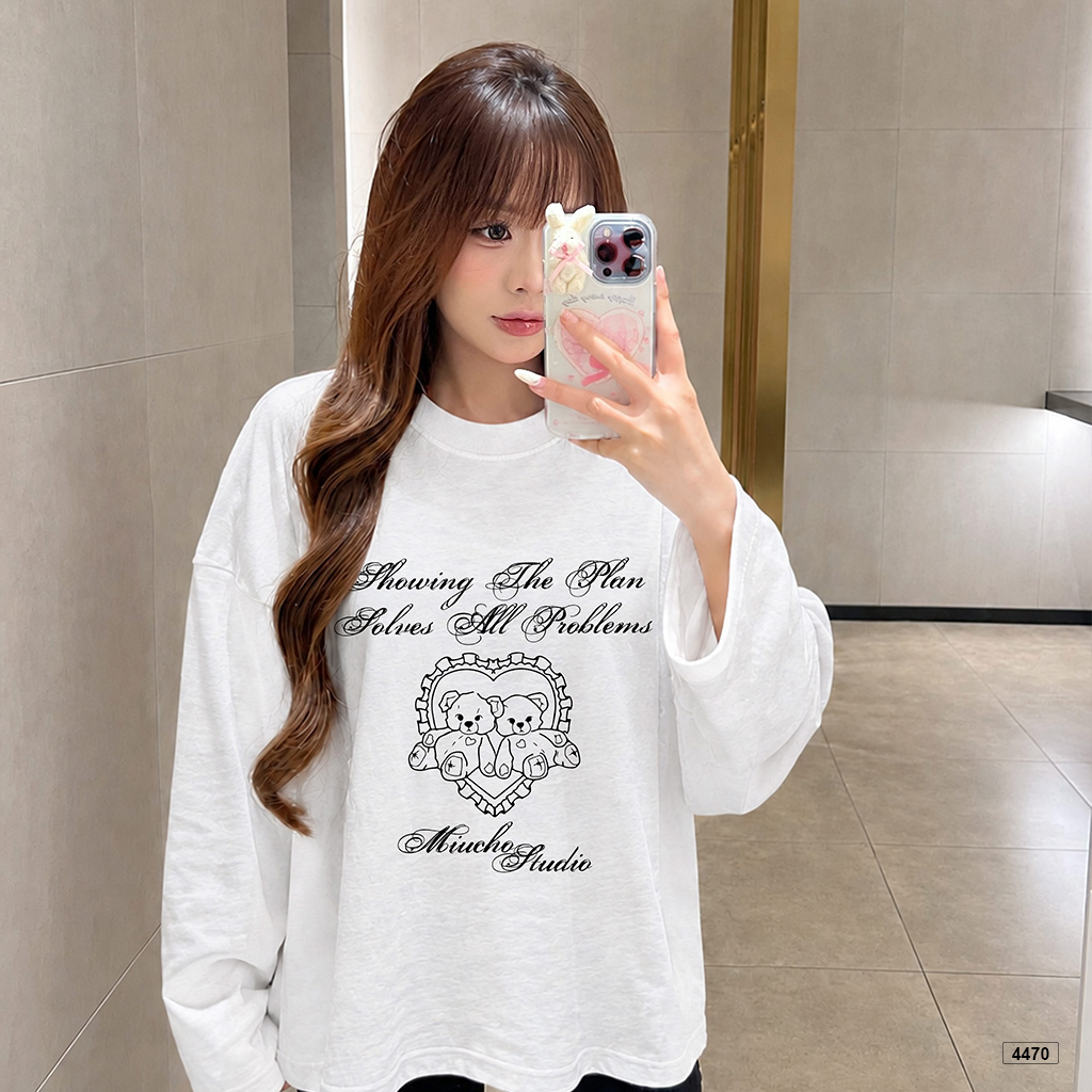 Áo thun tay dài unisex form boxy cotton xược Miucho 4470_thumbnail_5