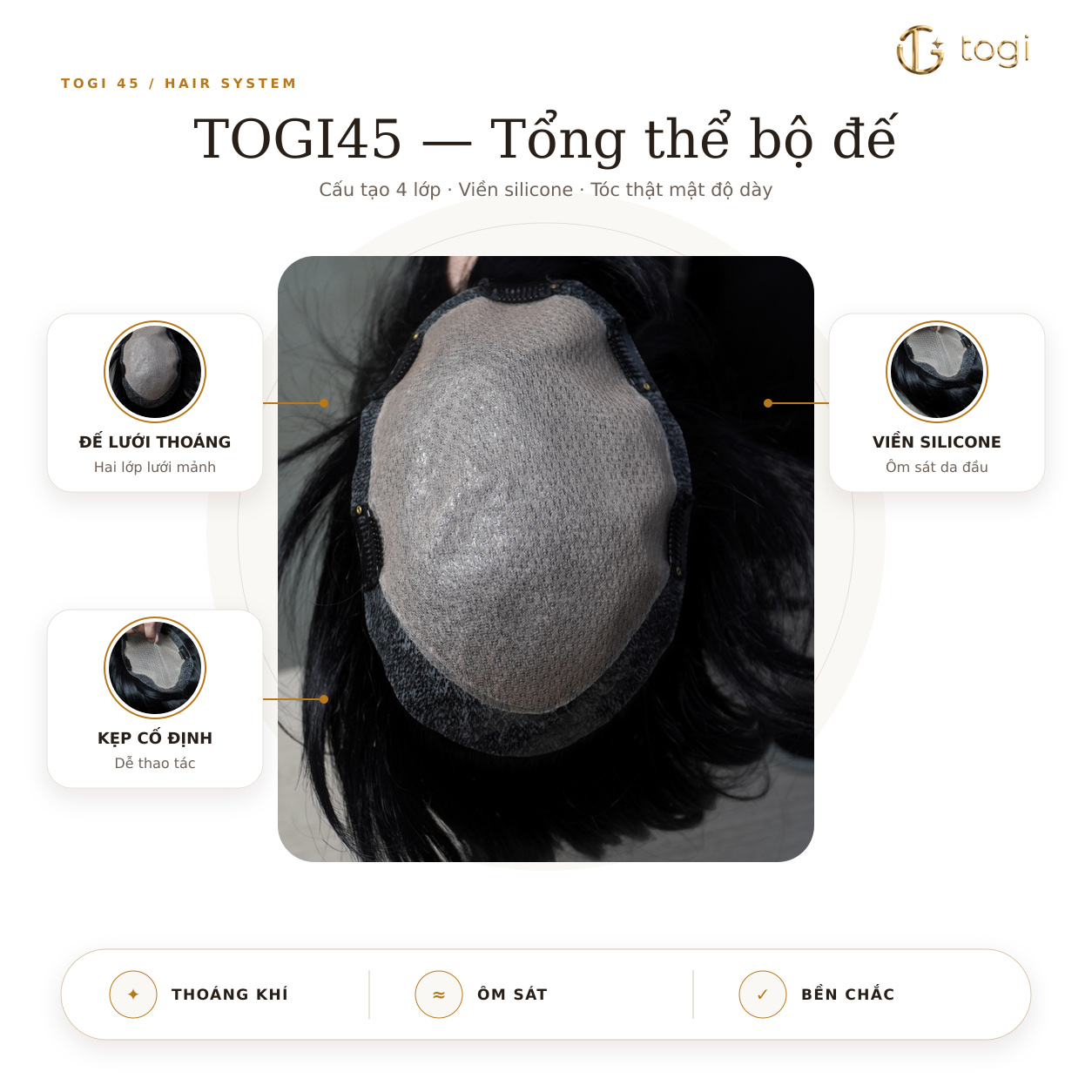 Mặt trong bộ đế Togi45