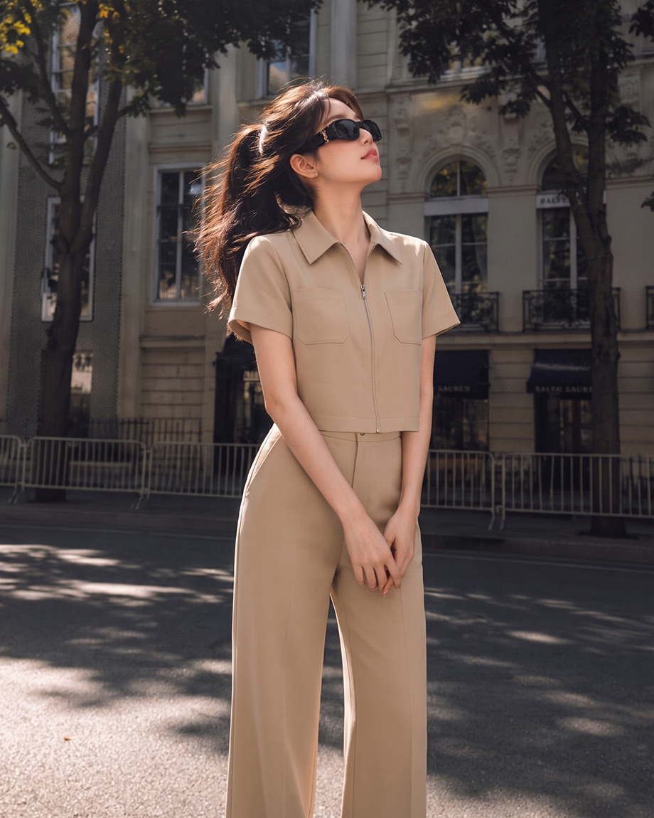 Bộ quần suông áo croptop 26508