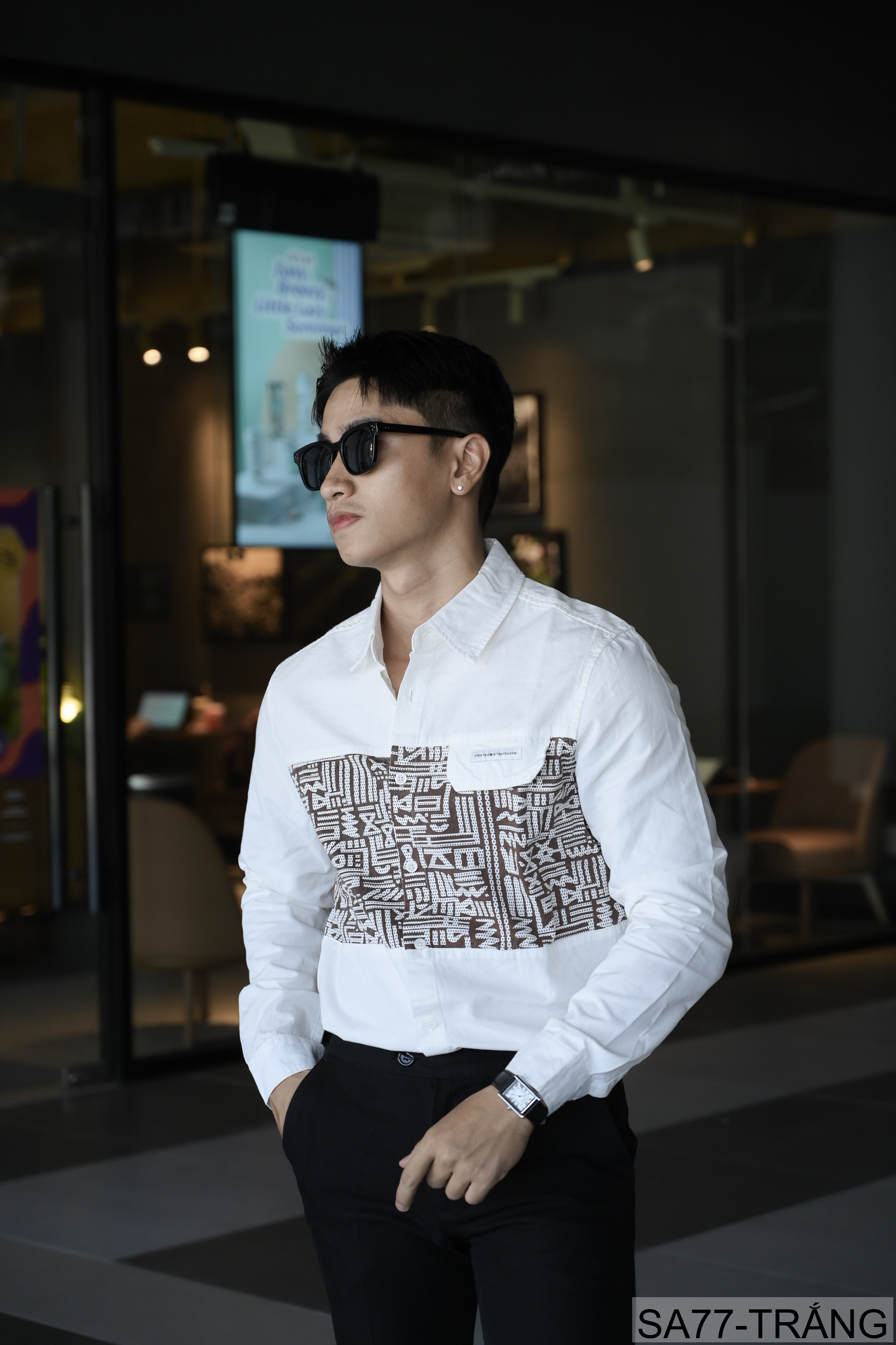 SA77 - Áo sơ mi nam dài tay phong cách Nhật, chất cotton 100%, form rộng thoải mái, họa tiết nghệ thuật độc đáo_thumbnail_1