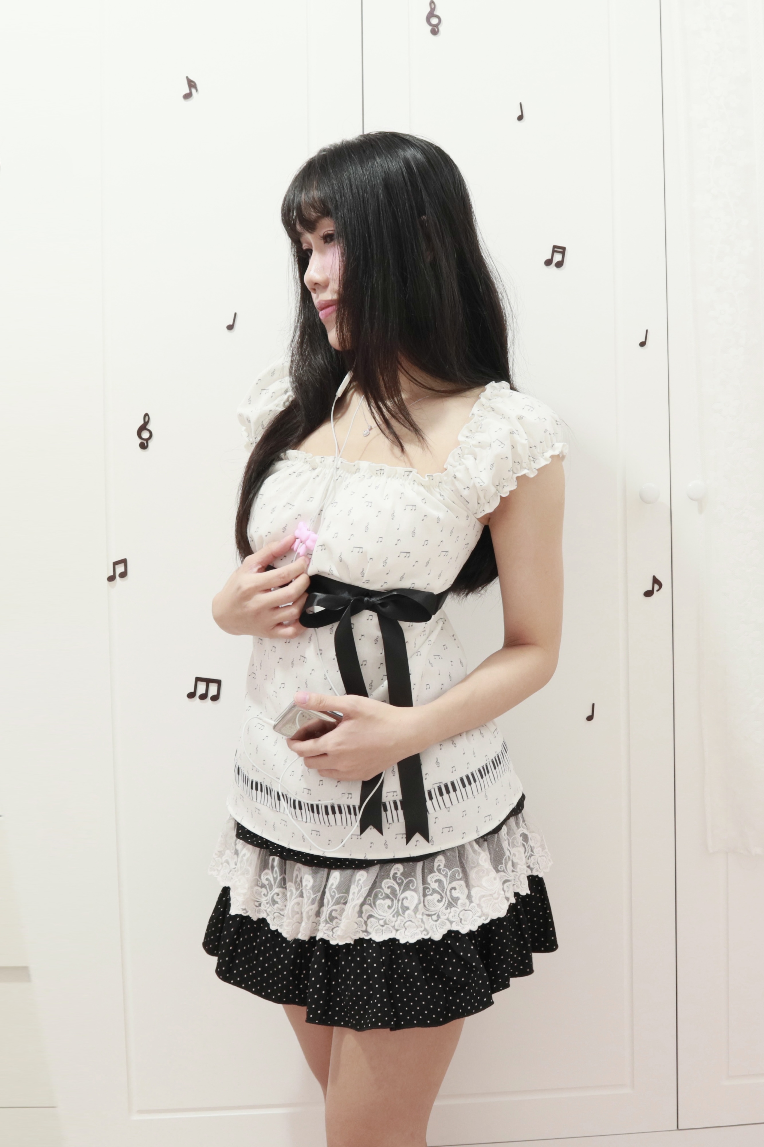 PIANO HANDMADE BABYDOLL TOP (LƯNG THUN)