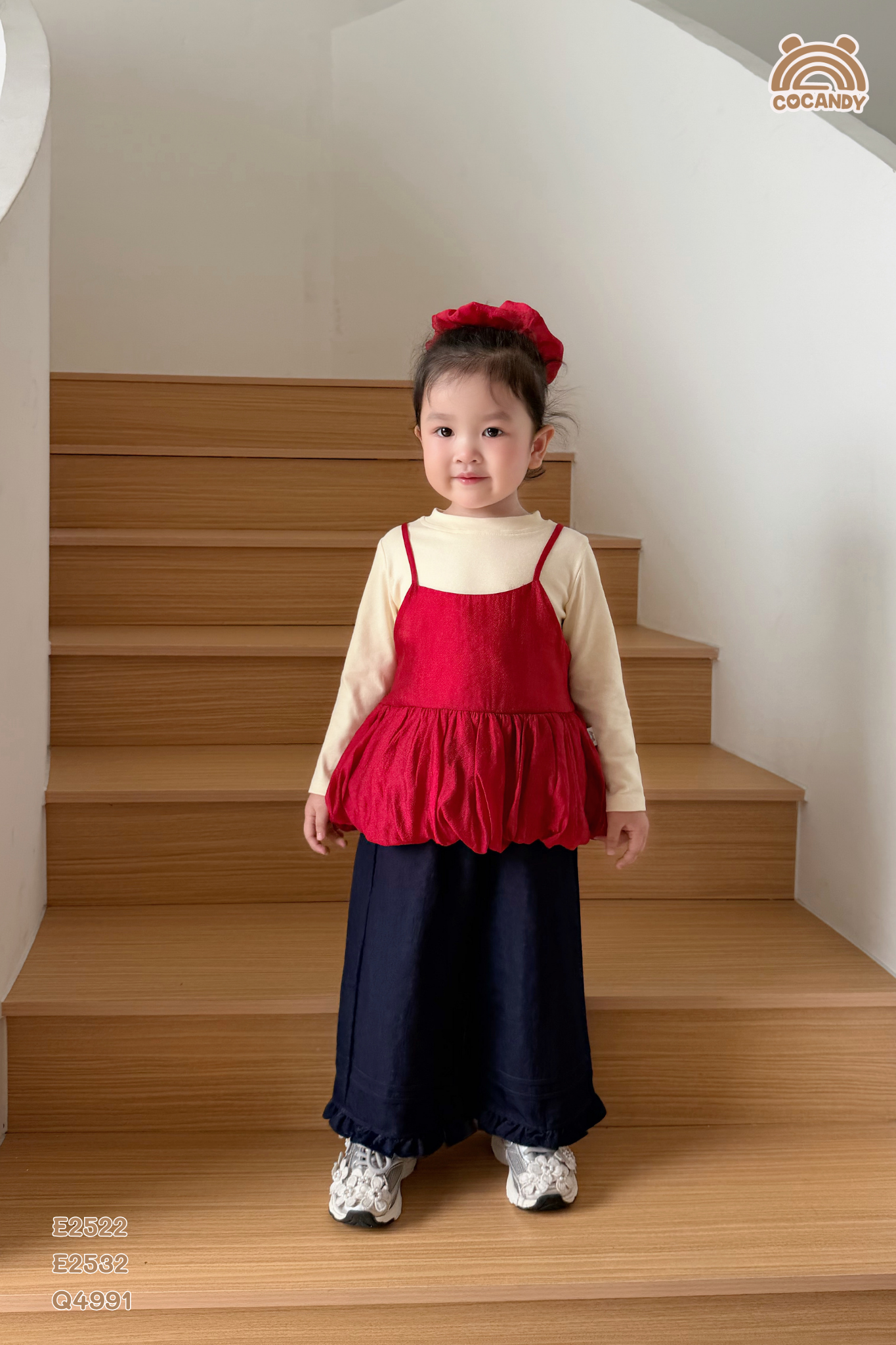 Set áo tơ 2 dây XANH form bí kèm scrunchies_thumbnail_9