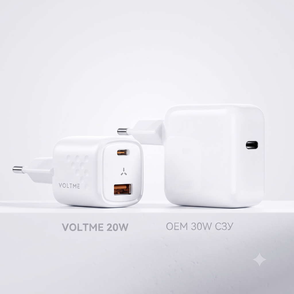 Củ Sạc Nhanh 20W VOLTME Revo 20 Duo (V2327) 2 Cổng Type C & USB-A Chân Tròn_thumbnail_3