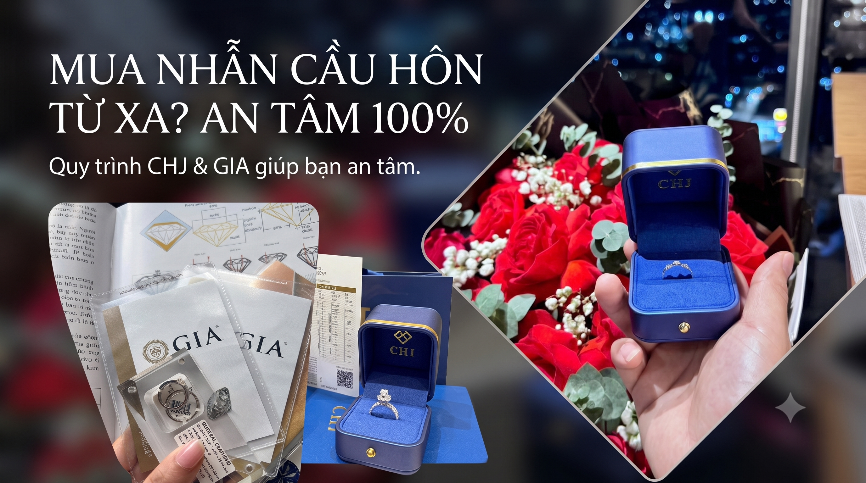 Nhẫn Cầu Hôn Kim Cương Cho Khách Ở Xa — Mua Sao Cho Yên Tâm?