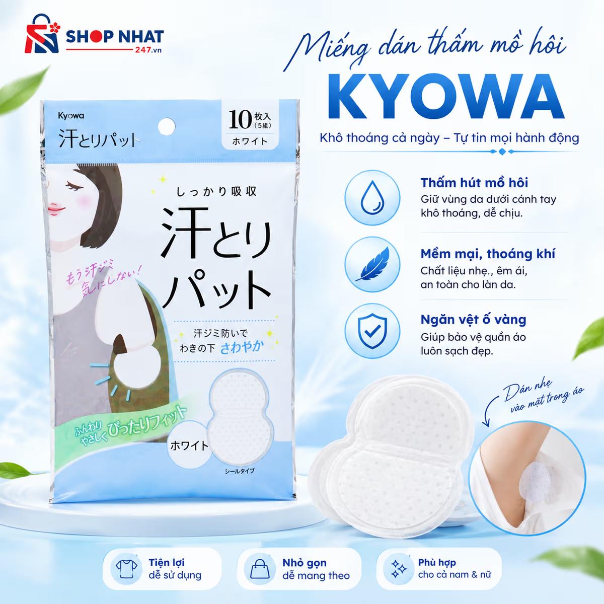 SET 2 Miếng Thấm Mồ Hôi Nách 10 Miếng Seiwa Pro Nhật Bản_thumbnail_1