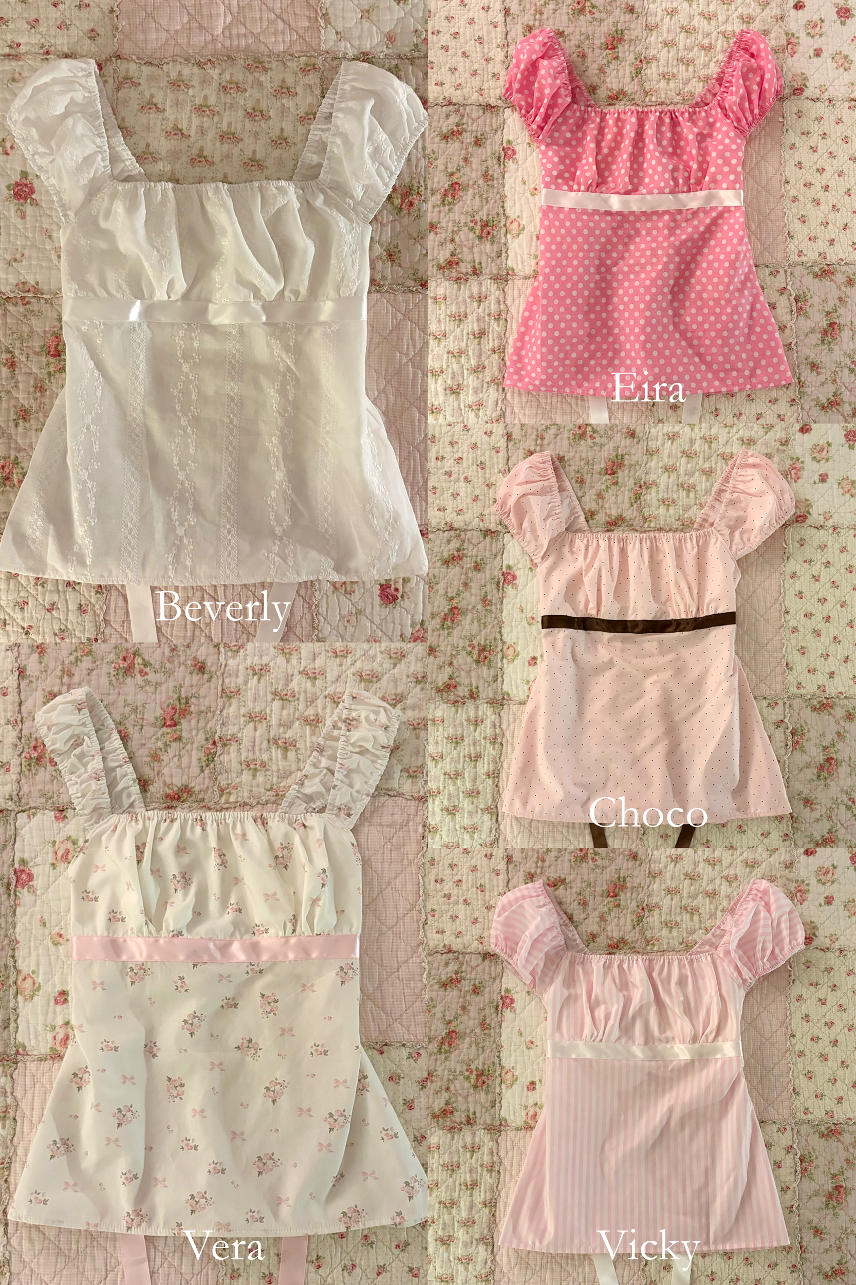 HANDMADE BABYDOLL TOP (LƯNG CỘT NƠ)
