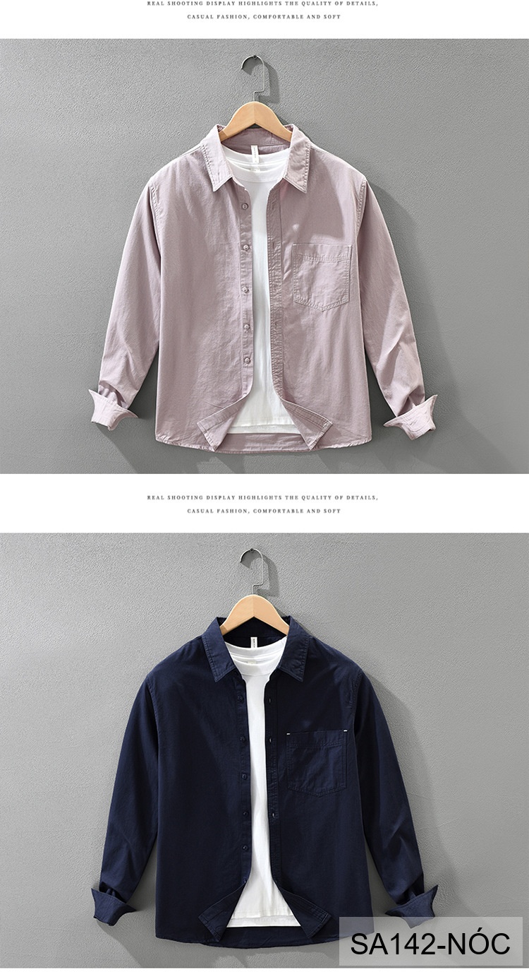 SA142 - Áo Sơ Mi Dài Tay Nam Phong Cách Nhật Bản Chất Cotton 100% Đa Năng_thumbnail_17