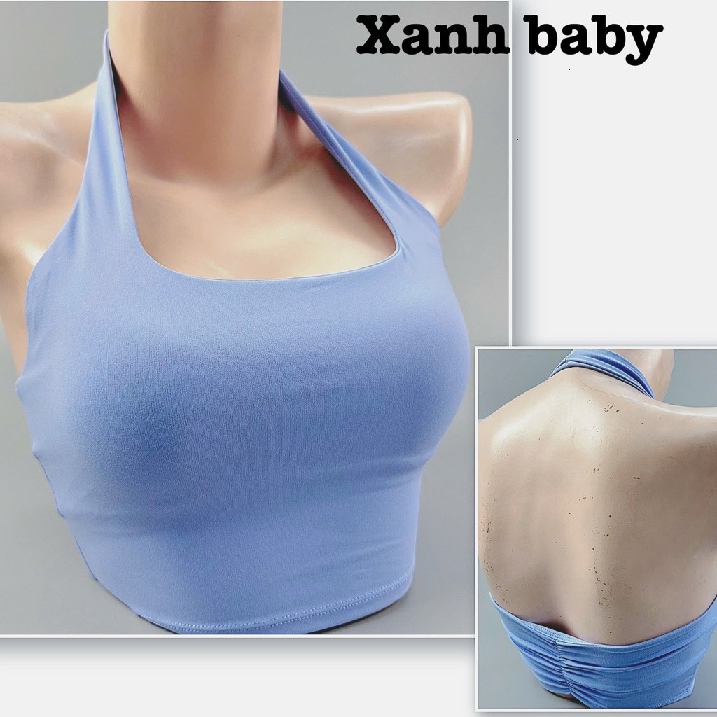 Áo Bra Yếm Nhún Lưng Nâng Ngực Không Gọng Chất Thun Lạnh Co Giãn Sẵn Mút_thumbnail_23