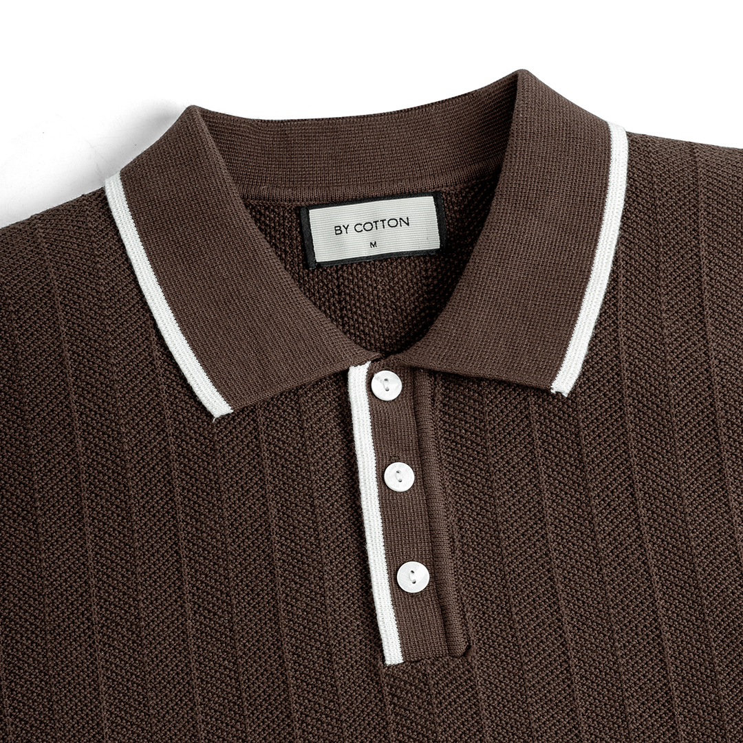 Polo Dệt Kim Herringbone Phối Viền Cổ_thumbnail_11