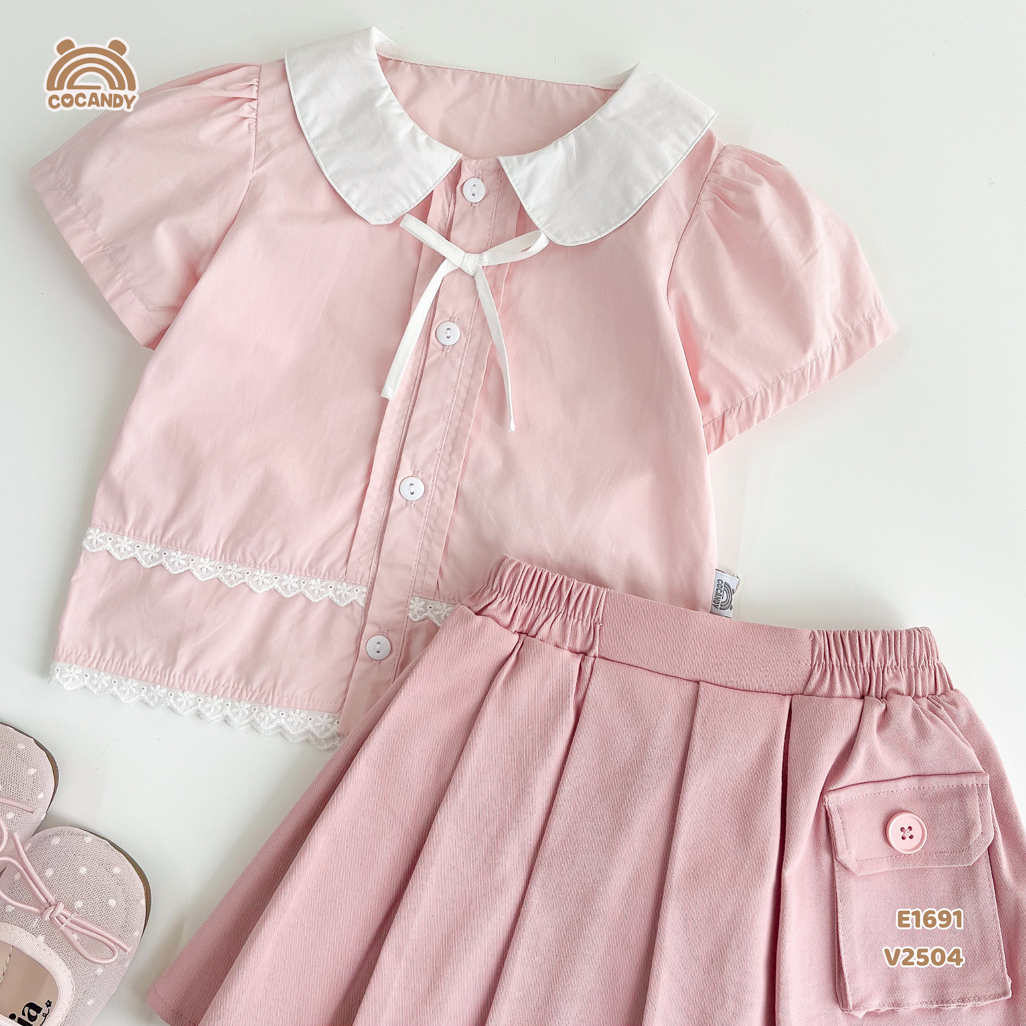 Chân váy cộc kaki HỒNG phối túi cúc_thumbnail_2