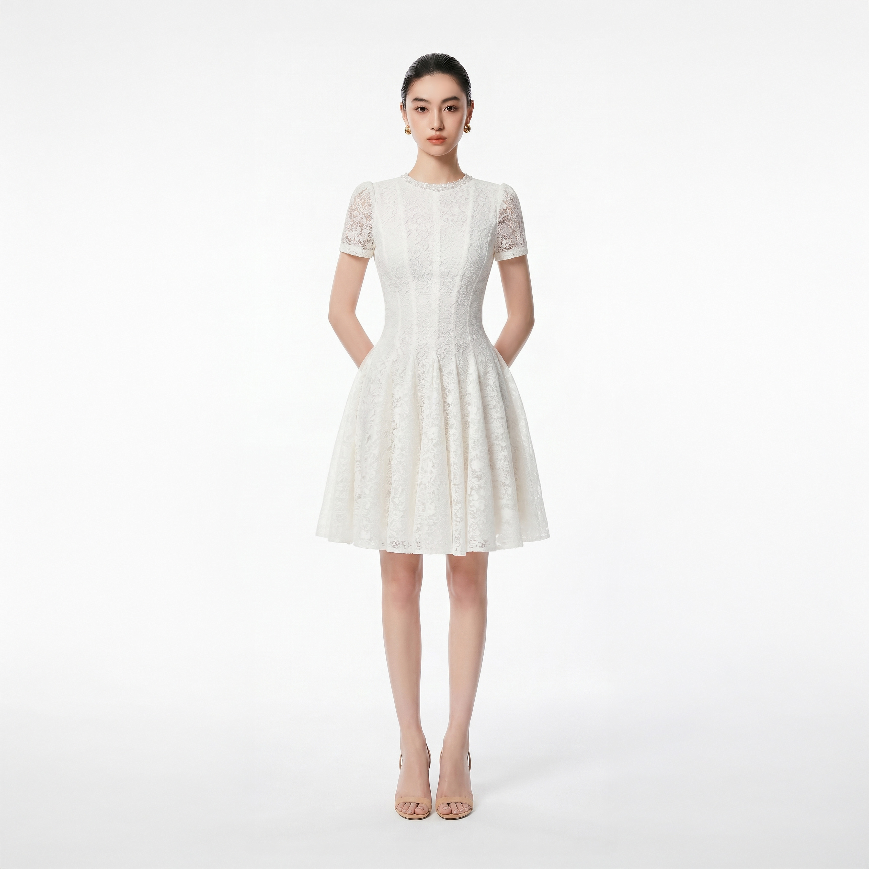WHITE KAMEN DRESS
