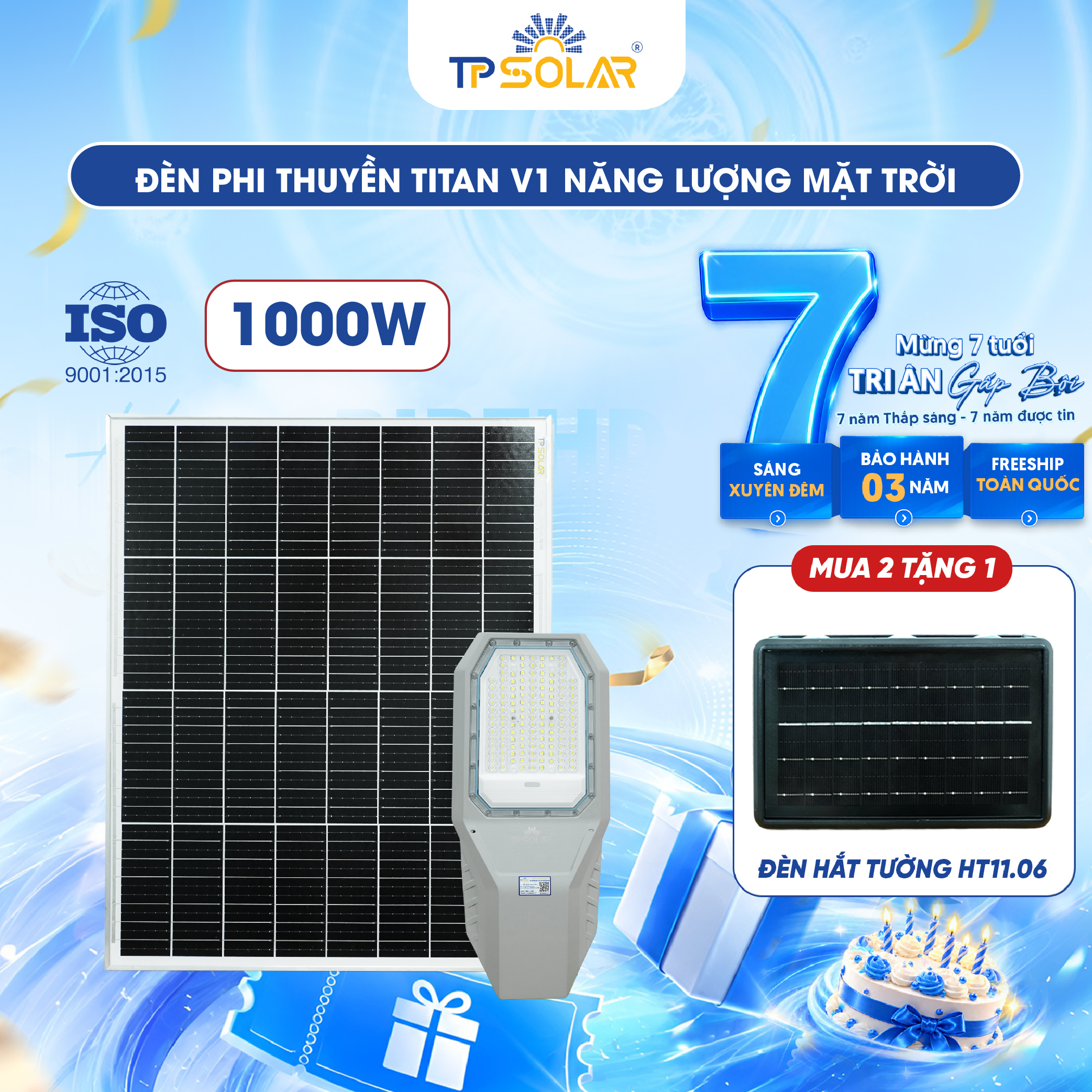Đèn phi thuyền TITAN V1 năng lượng mặt trời TP SOLAR PRO PT21
