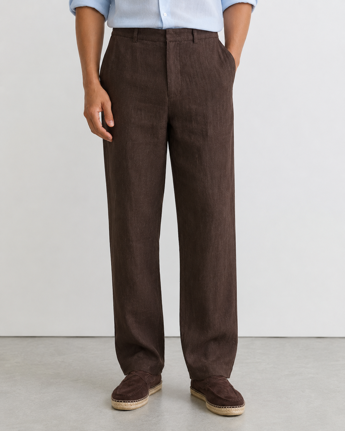 100% PREMIUM LINEN - QUẦN TÂY ỐNG ĐỨNG 20cm - 1/2 Lưng Thun_thumbnail_12