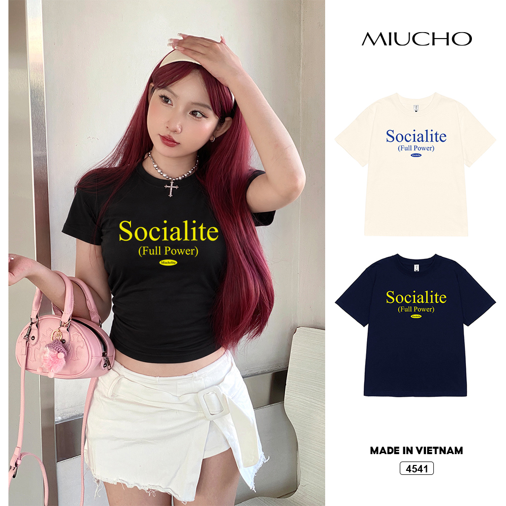 Áo baby tee form ôm Miucho basic Hàn Quốc 4541