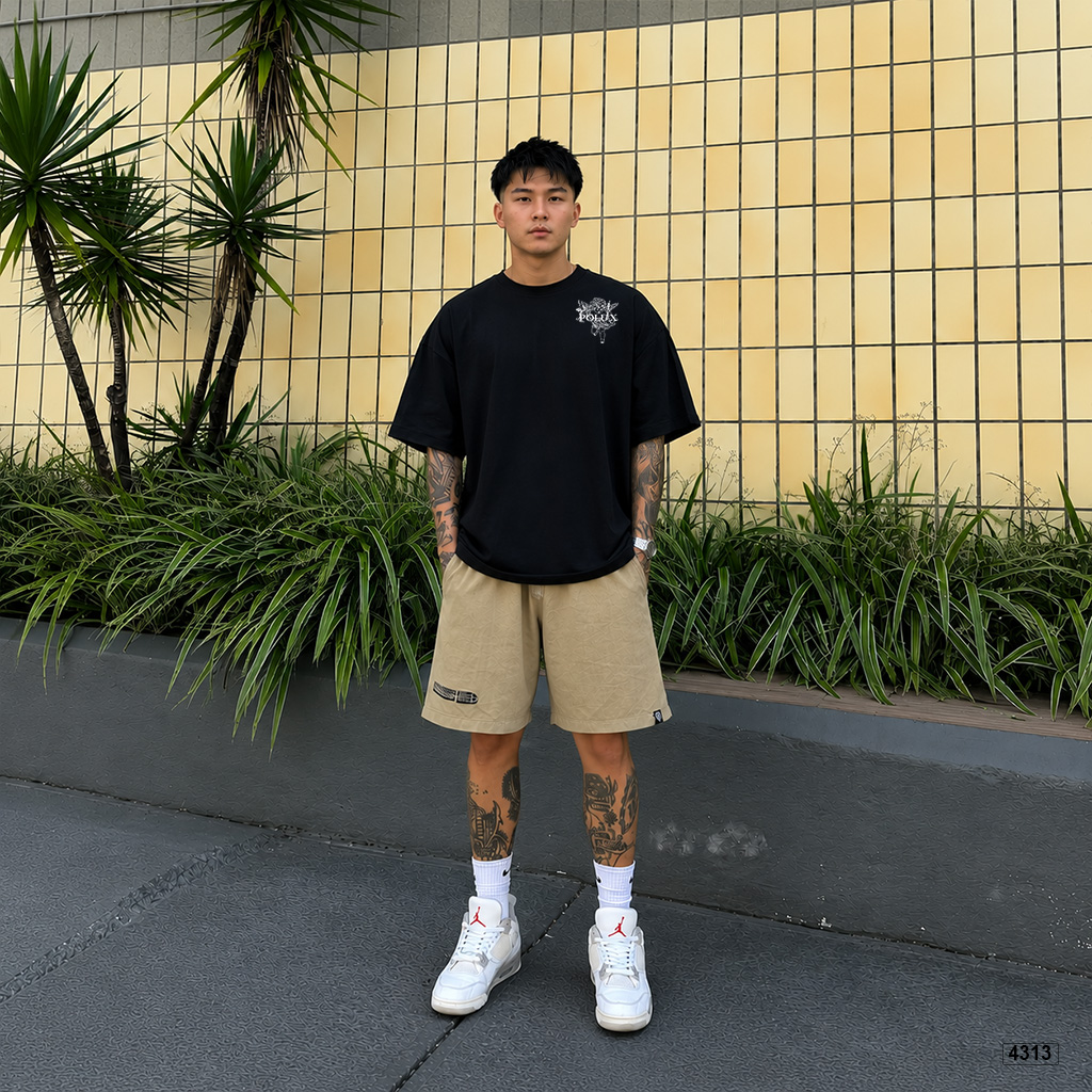 Áo thun nam form rộng Polux tay ngắn cổ tròn in mix 4313_thumbnail_4