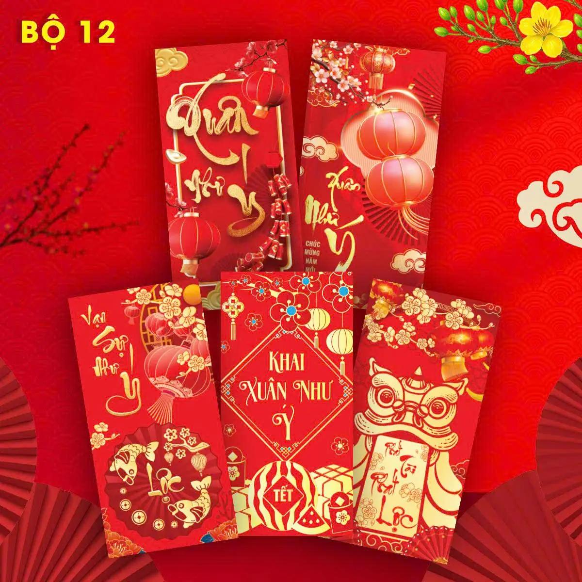 Bao lì ẋì xếp 2 ngăn, 6 ngăn, 10 ngăn độc đáo xuân Bính Ngọ Tết 2026 giấy đỏ cao cấp_thumbnail_4