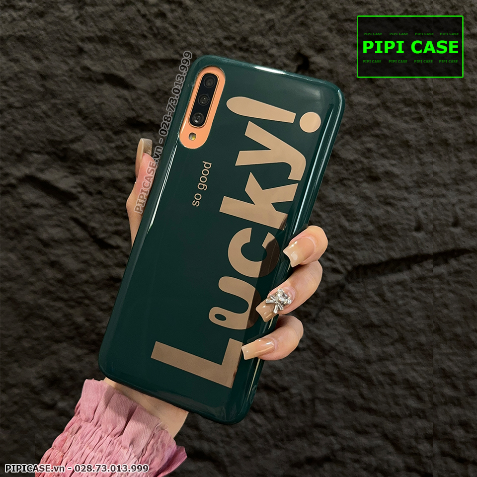 Ốp Lưng Samsung A70 - Lucky - Xanh Lá