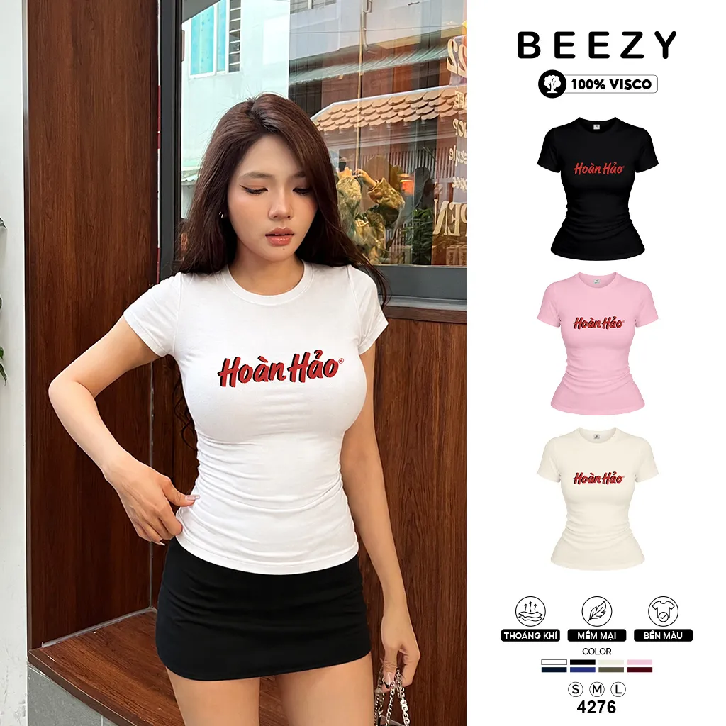 Áo baby tee in chữ Hoàn Hảo Beezy 4276