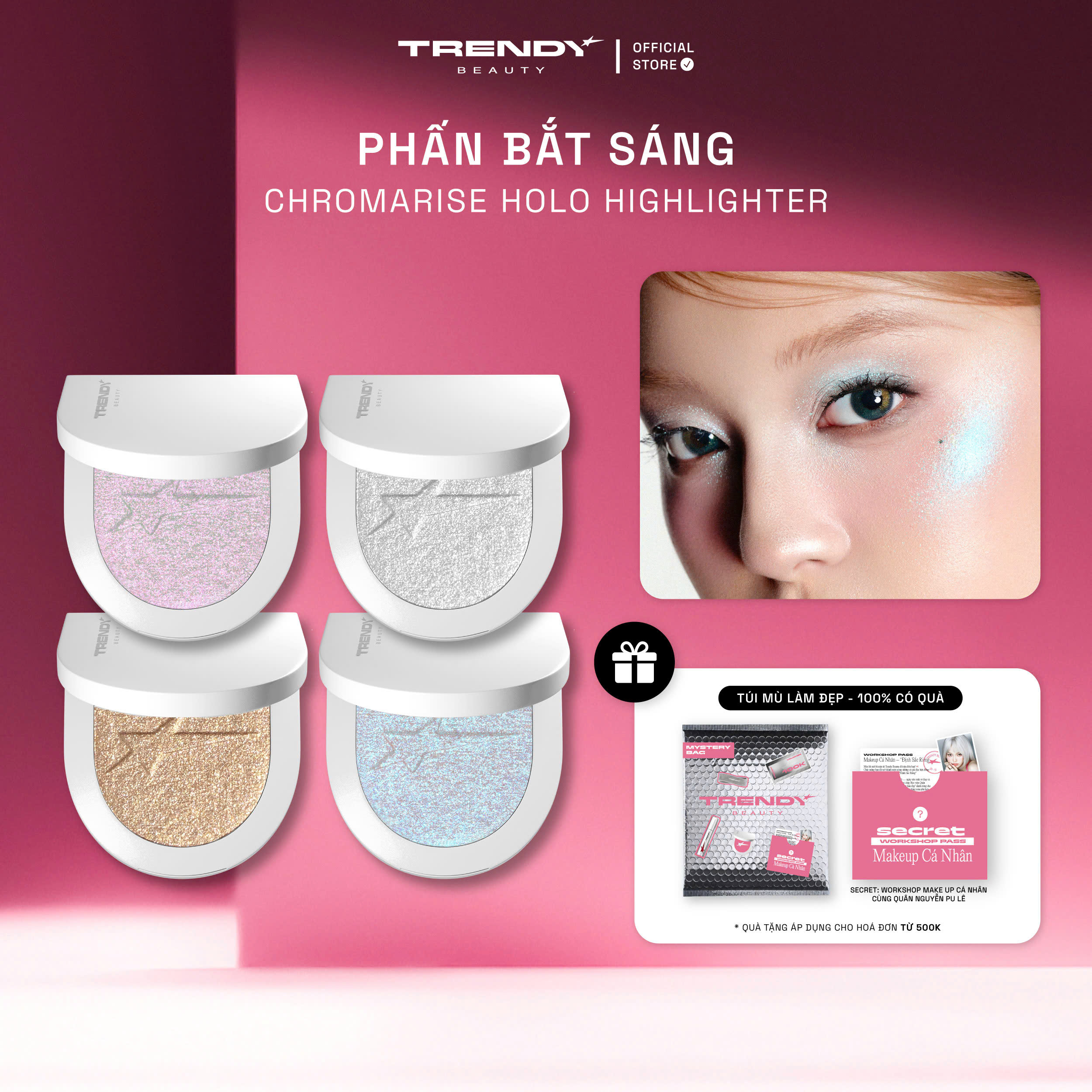 COMBO 4 CHROMARISE HOLO HIGHLIGHTER TRENDY BEAUTY