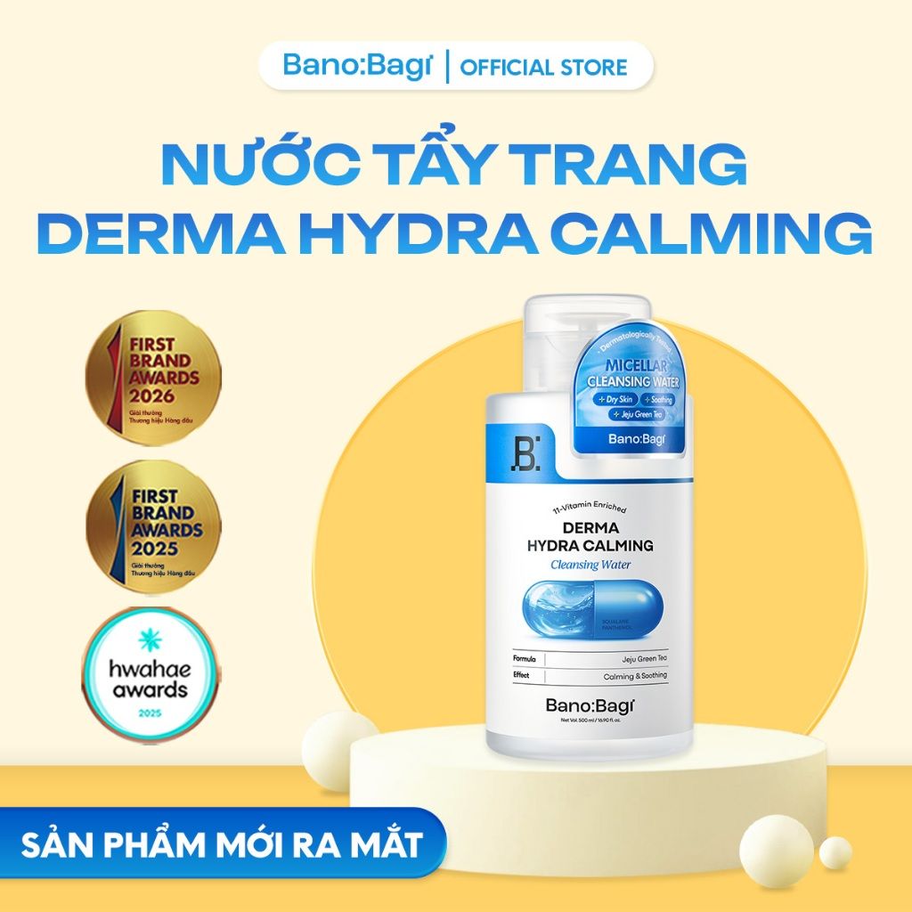 [BANOBAGI] Nước tẩy trang Bano:Bagi Derma Cleansing Water nắp nhấn 500ml