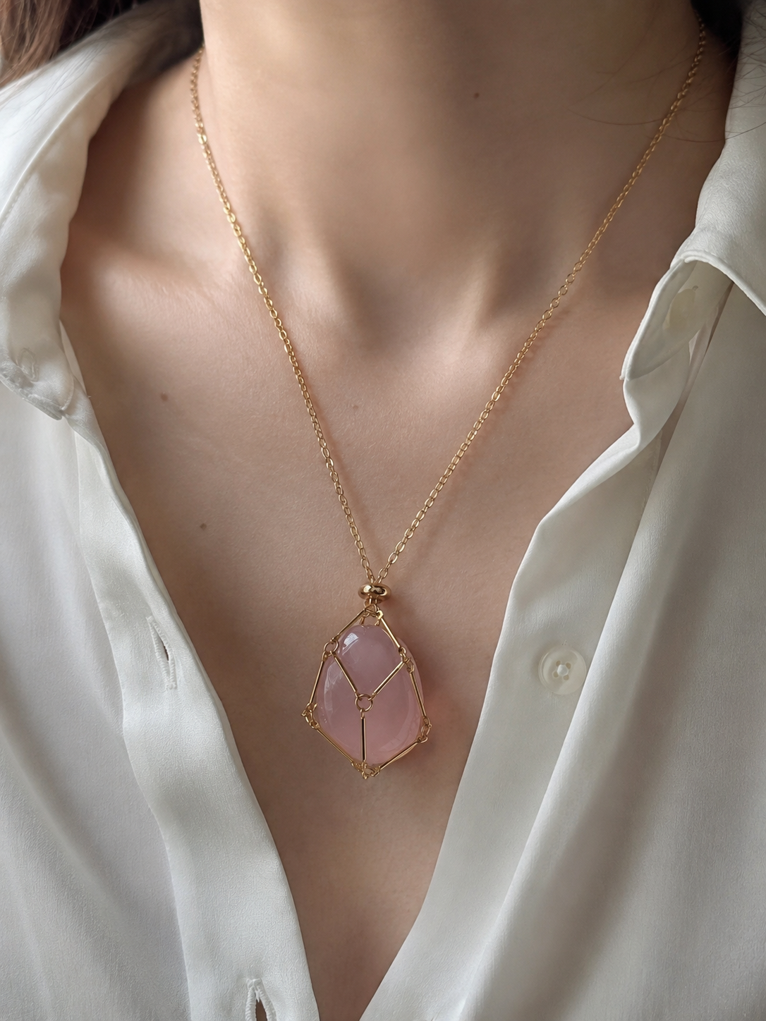 Dây Vòng Cổ Dạng Lưới Hợp Kim Không Rỉ (KHÔNG KÈM ĐÁ) - Màu Gold