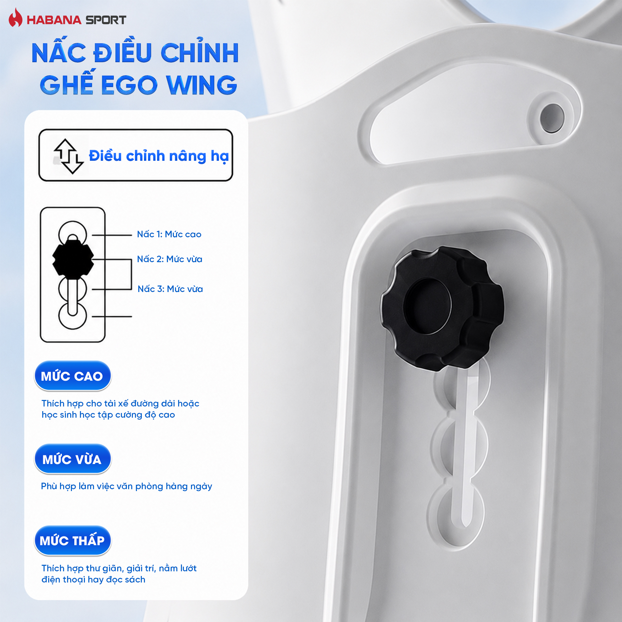 Ghế Chỉnh Dáng HABANA EGO WING CAO CẤP