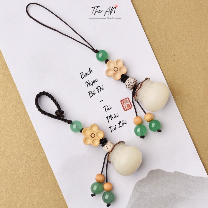 Mặt Treo Bạch Ngọc Bồ Đề – Túi Phúc Tài Lộc